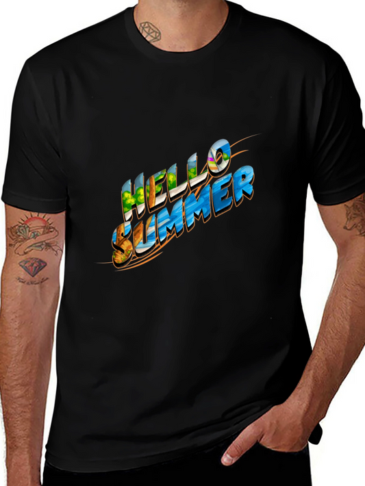 Hello Summer Graphic Black Tee