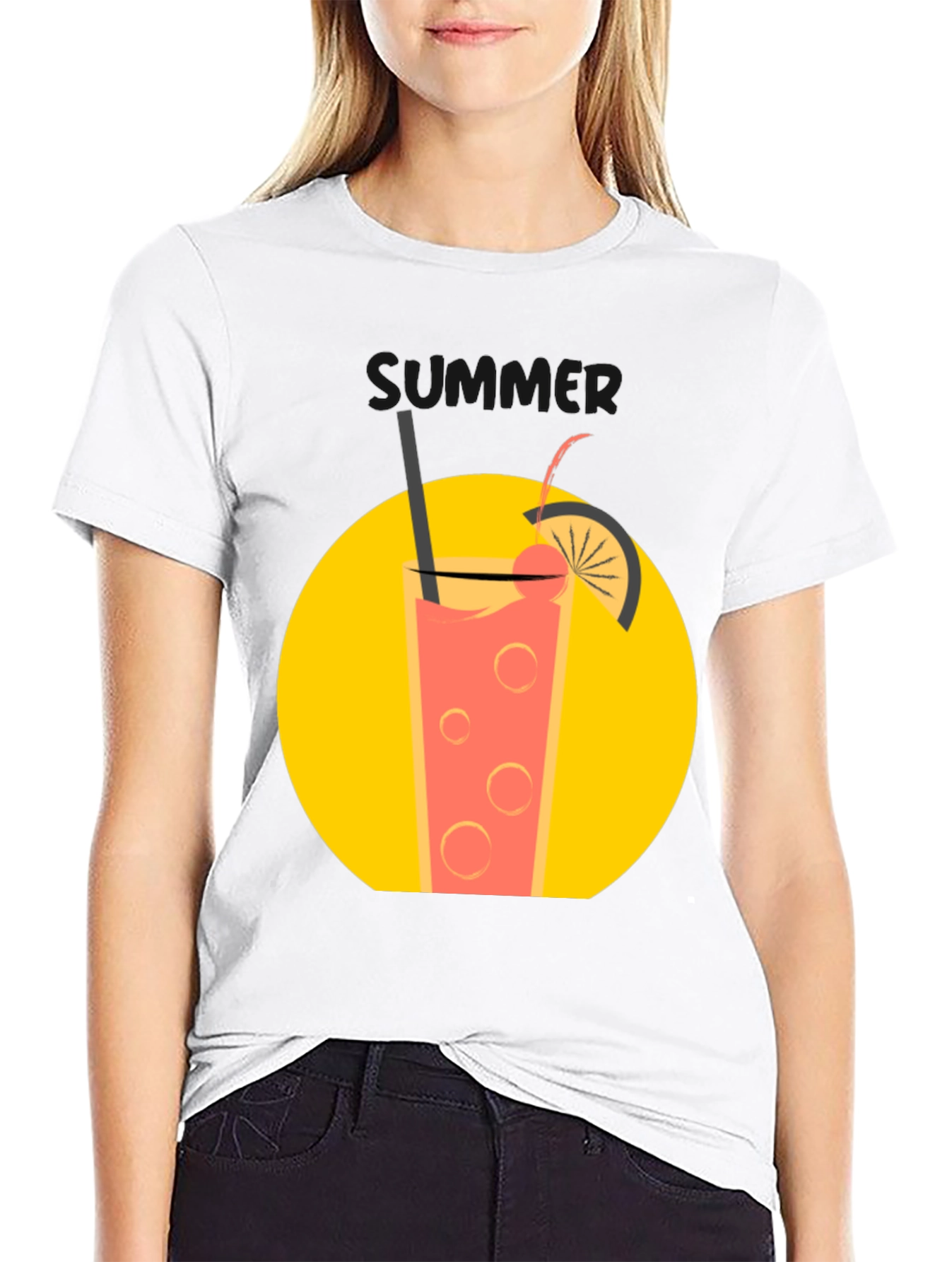 Summer Drink T-Shirt - Black Graphic Tee