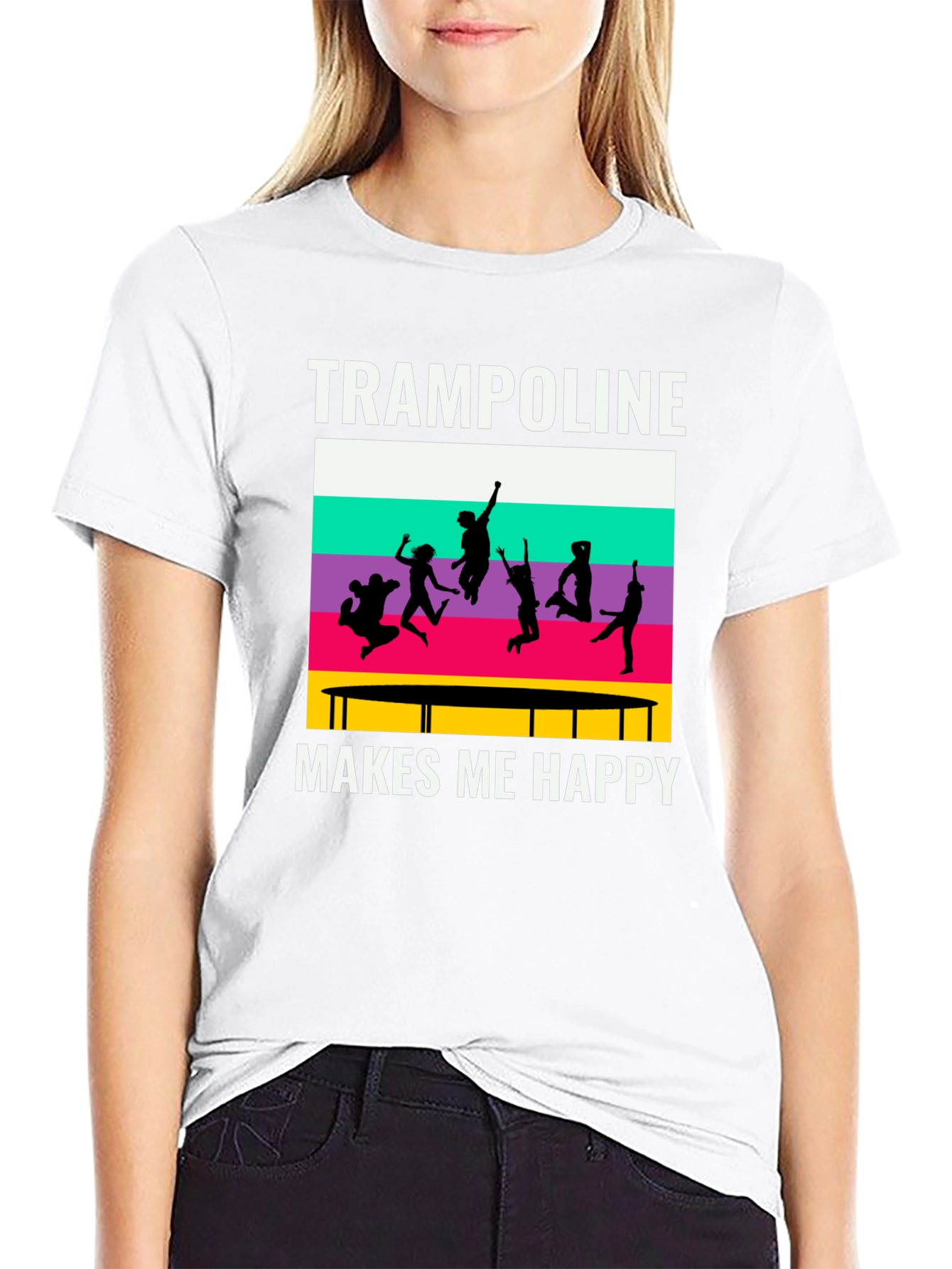 Trampoline Makes Me Happy T-Shirt - Jumping Fun