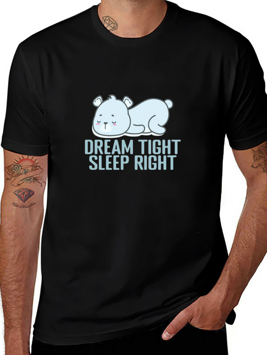 Dream Tight Sleep Right Bear Graphic T-Shirt