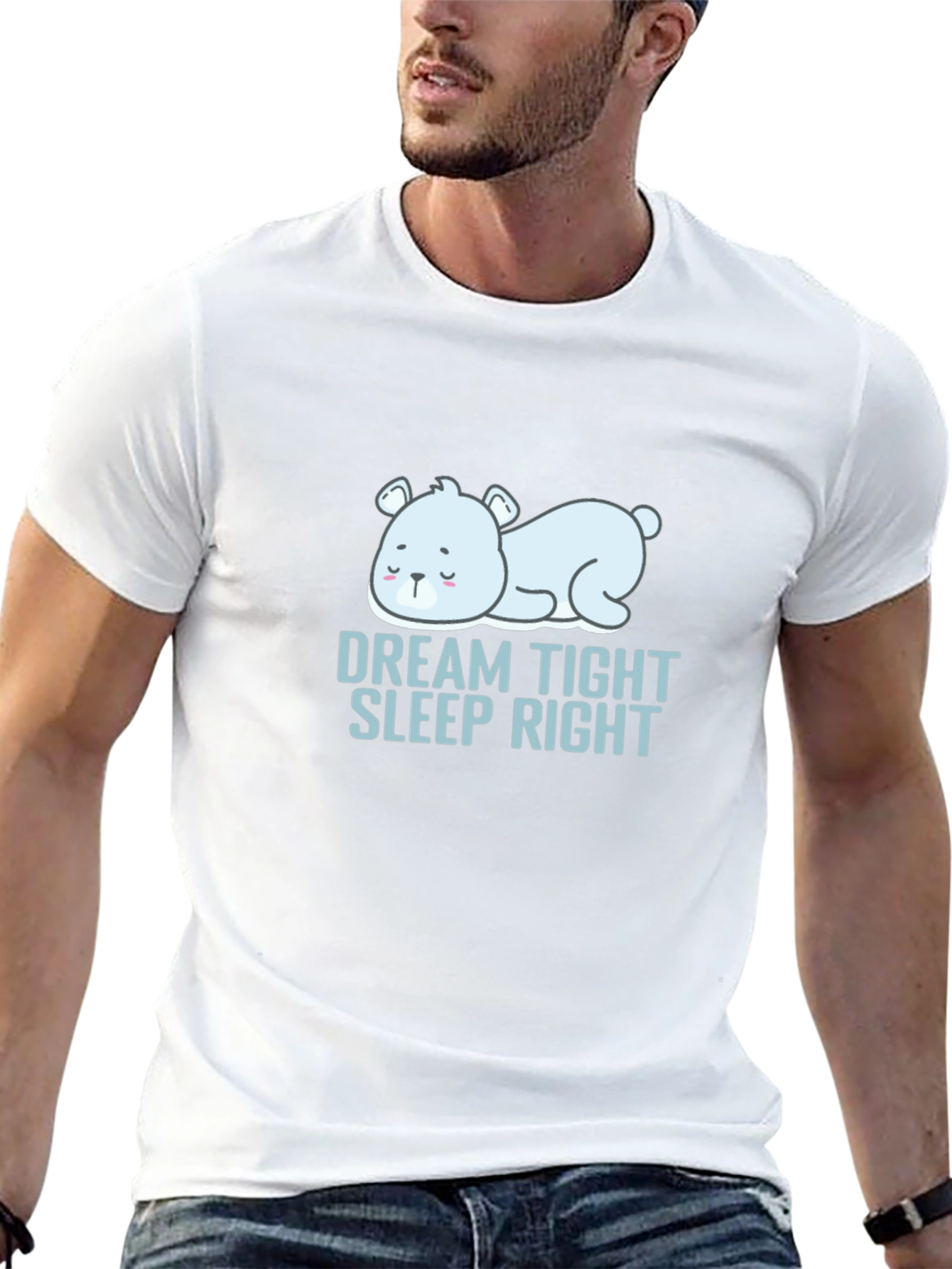 Dream Tight Sleep Right Bear Graphic T-Shirt