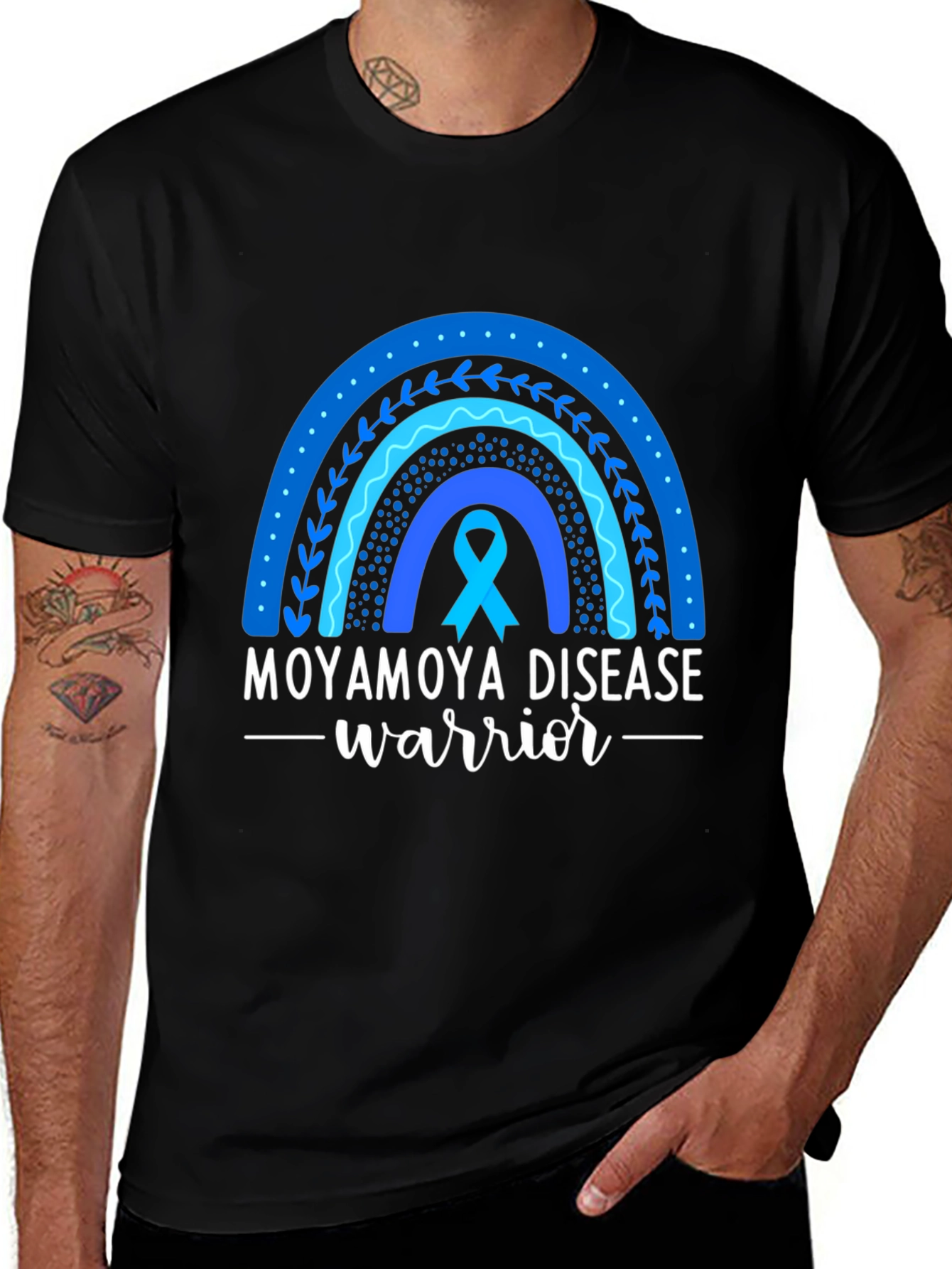 Moyamoya Disease Awareness Rainbow T-Shirt