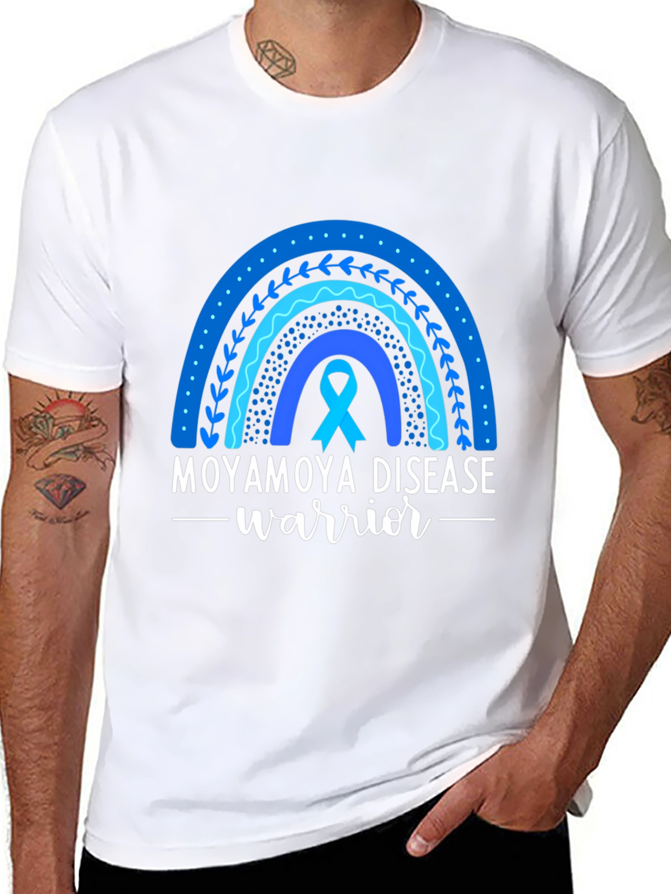 Moyamoya Disease Awareness Rainbow T-Shirt