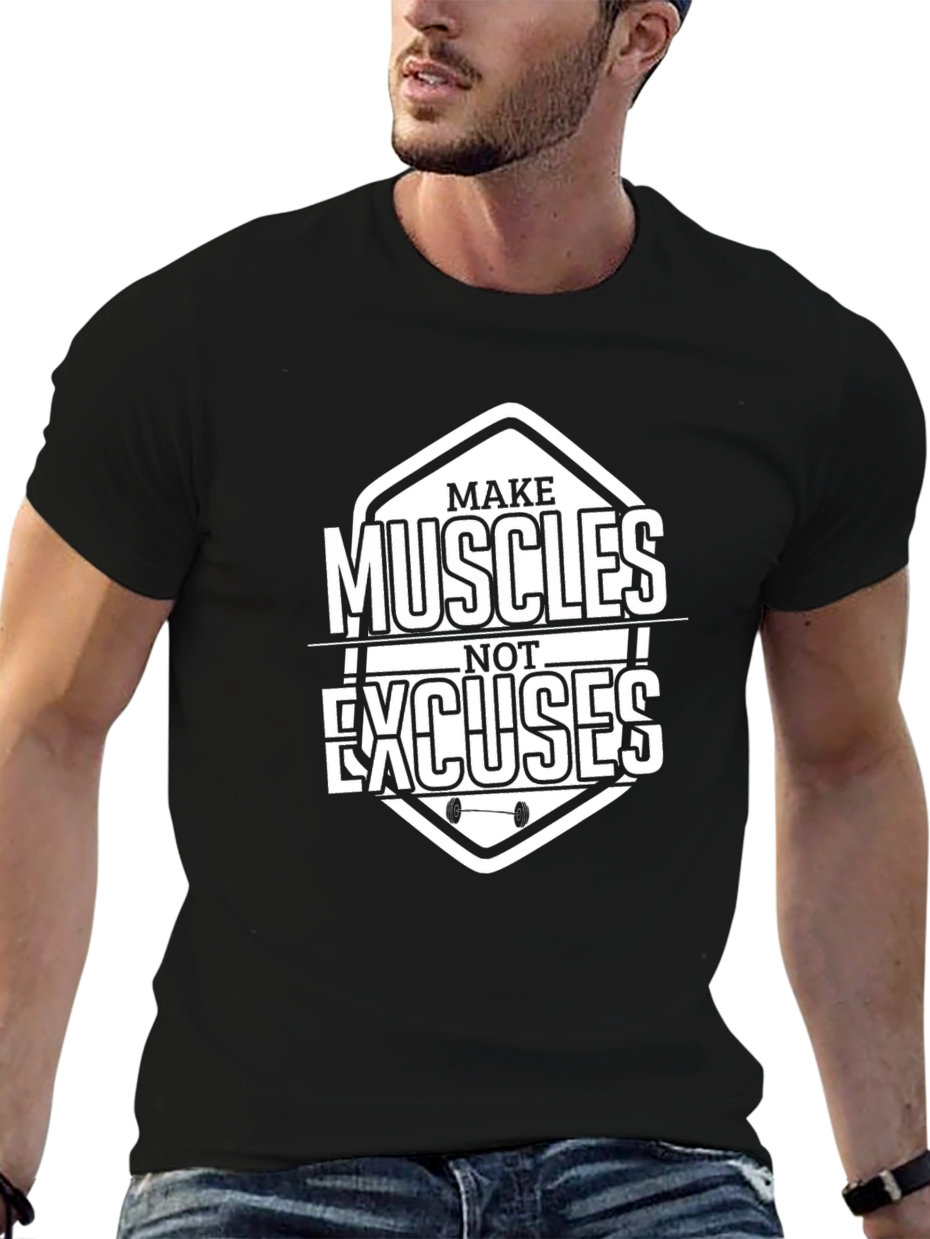 Make Muscles Not Excuses Graphic Tee