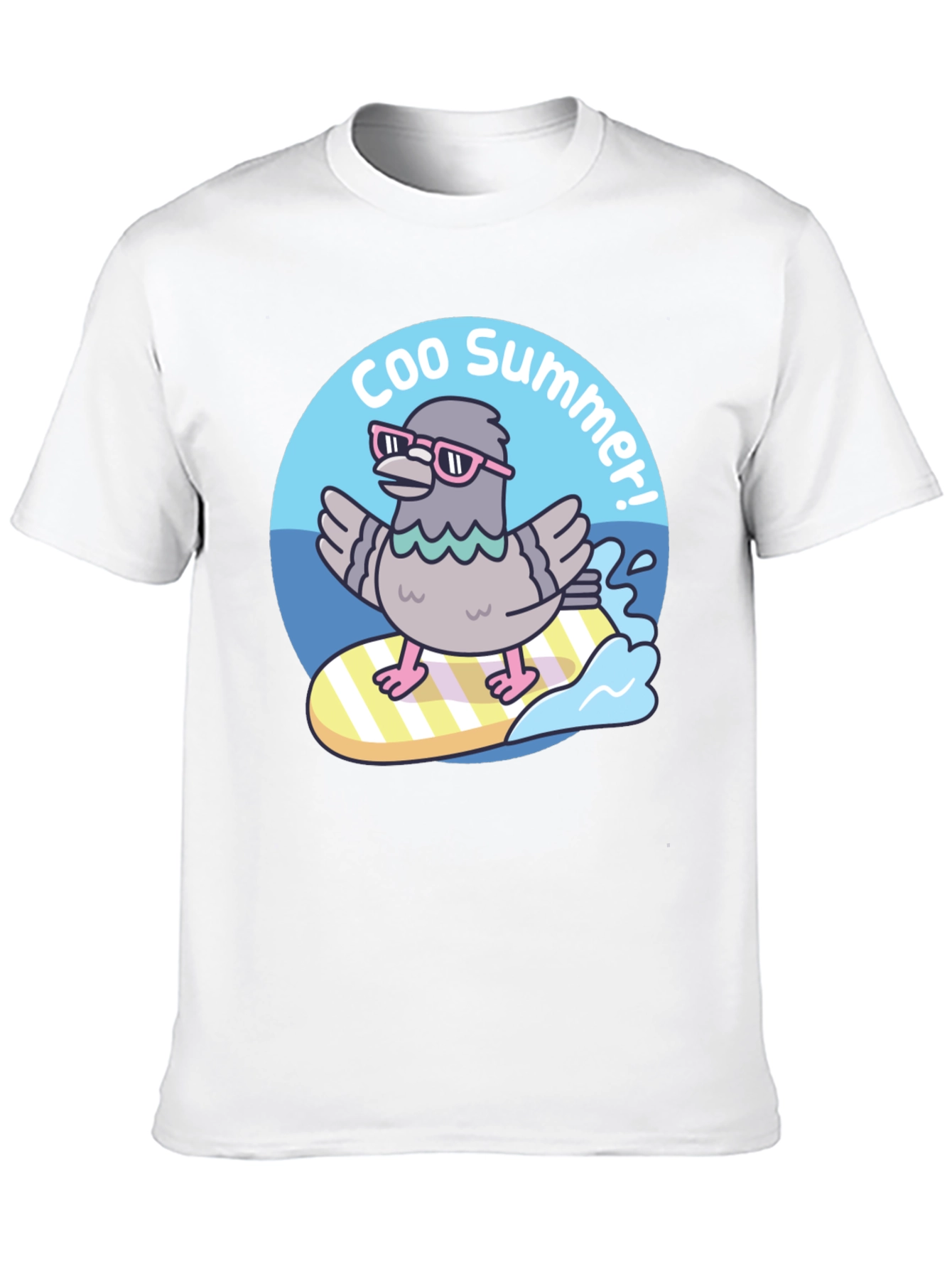 Coo Summer T-Shirt - Pigeon Surfing Tee