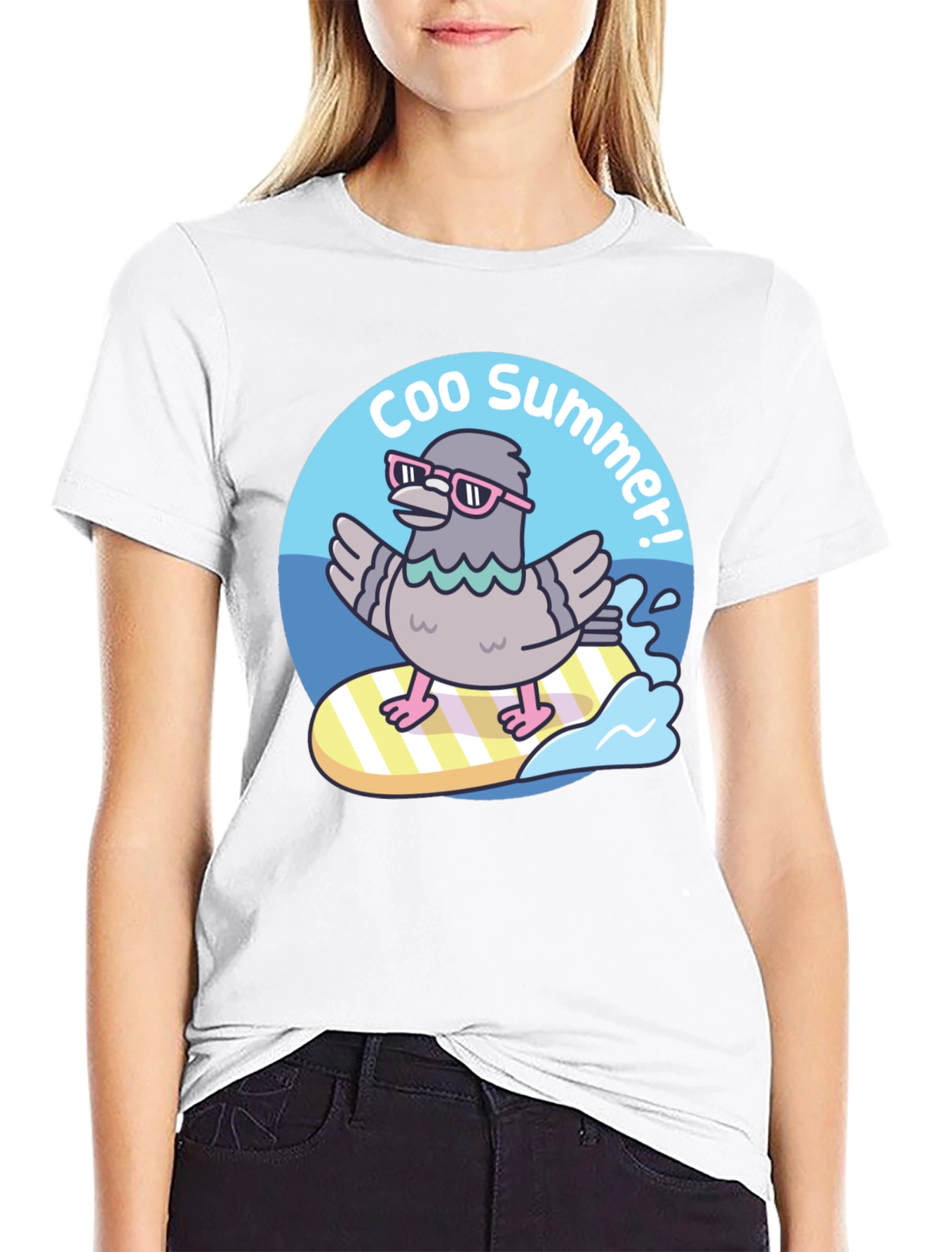 Coo Summer T-Shirt - Pigeon Surfing Tee