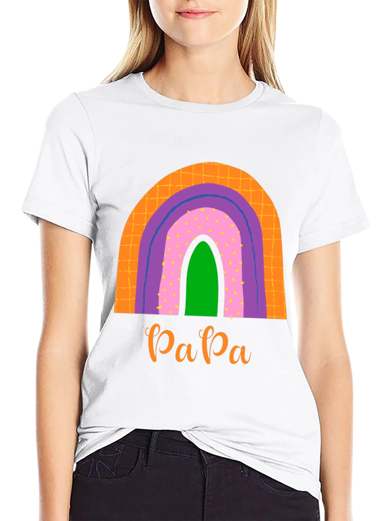 Retro Papa Rainbow Graphic Tee - Dads Pride