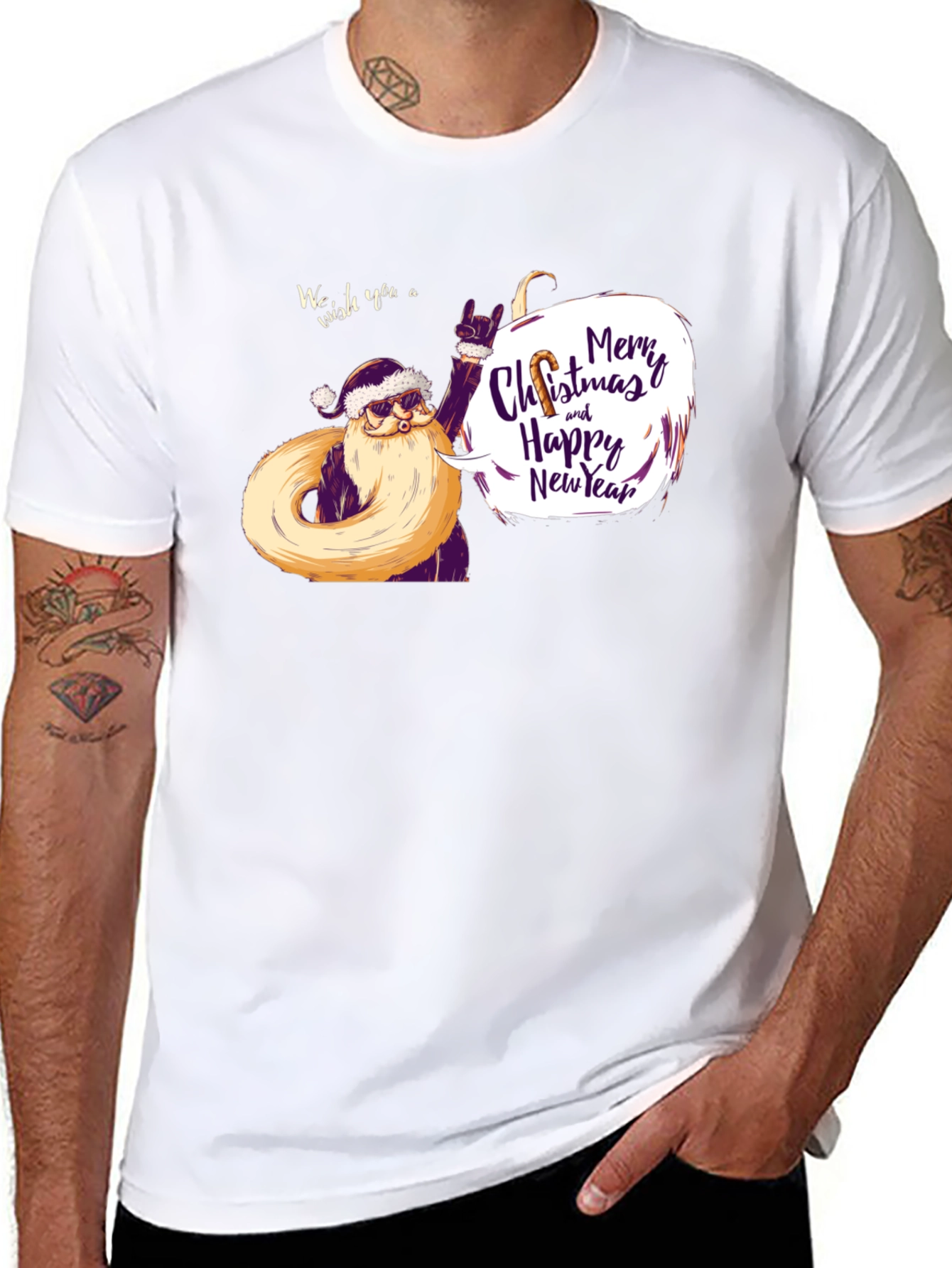 Rockin Santa Christmas T-Shirt