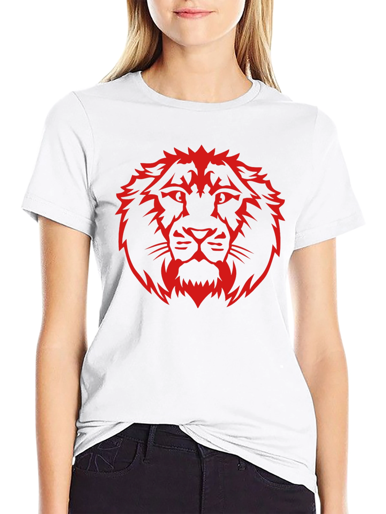 Lion Head Graphic Tee - Black