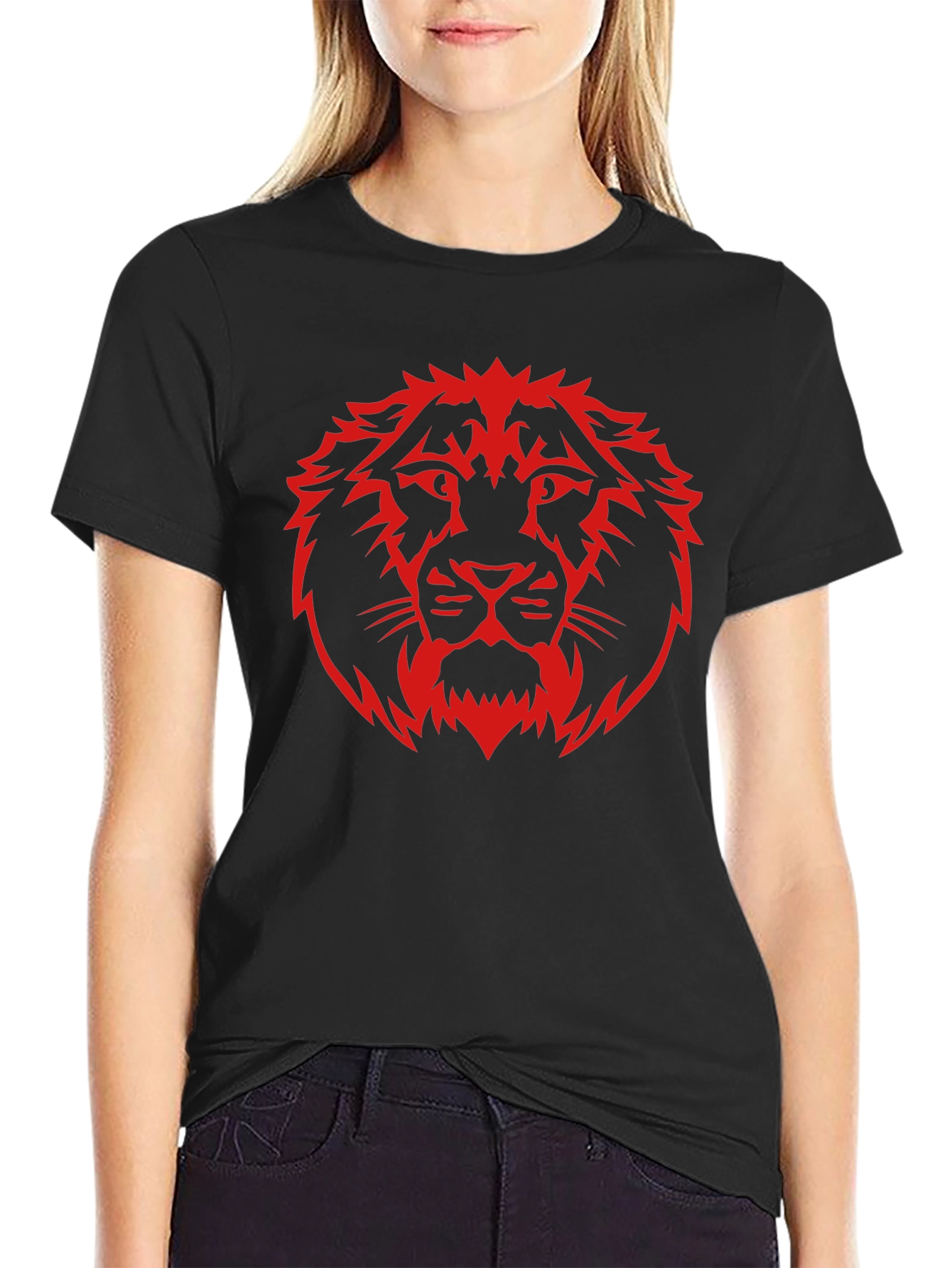 Lion Head Graphic Tee - Black