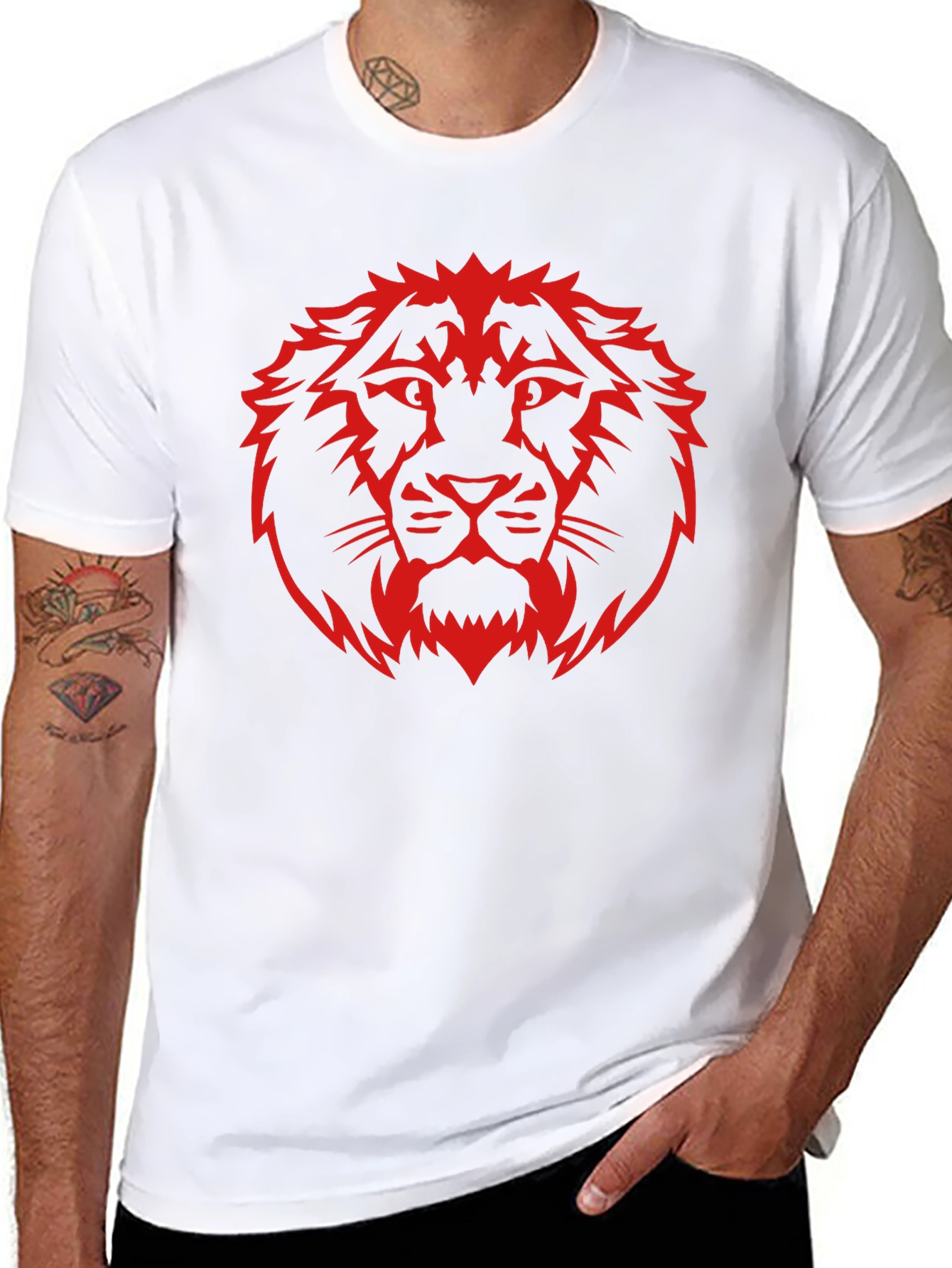 Lion Head Graphic Tee - Black