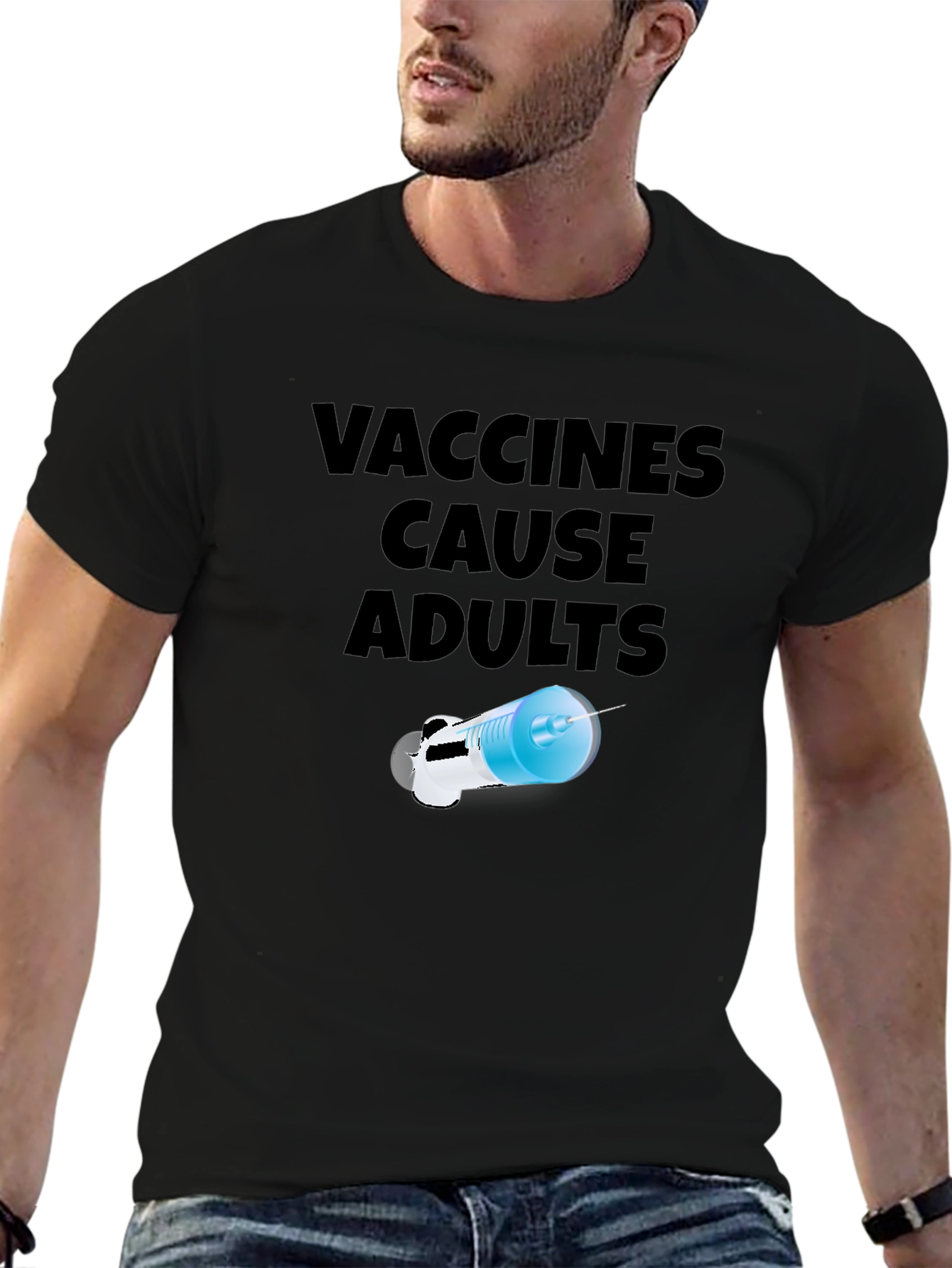 Vaccines Cause Adults Black T-Shirt
