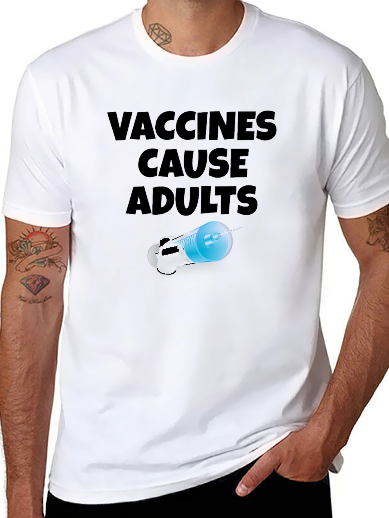 Vaccines Cause Adults Black T-Shirt