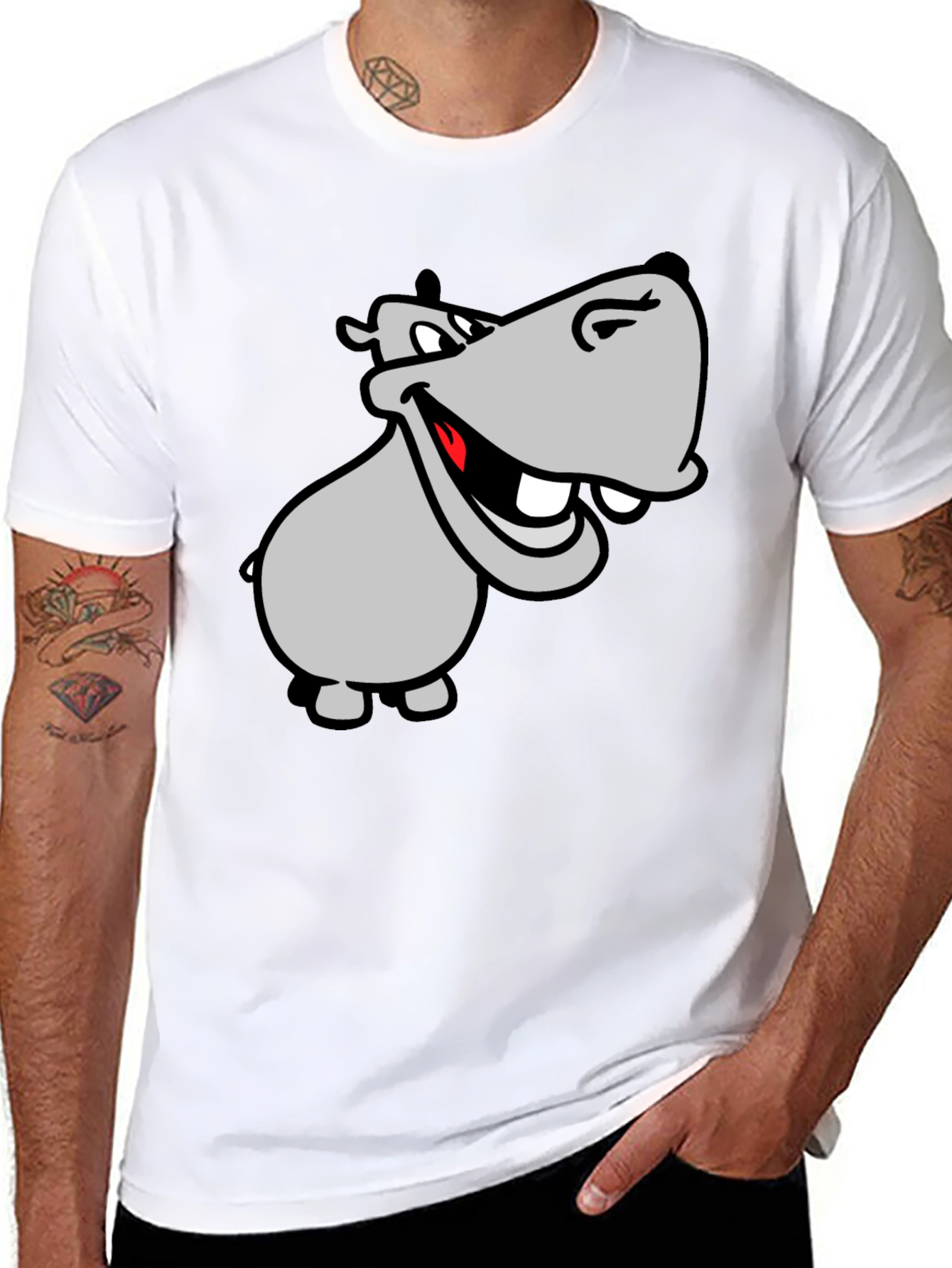 Hippo Graphic T-Shirt - Mens Black Tee
