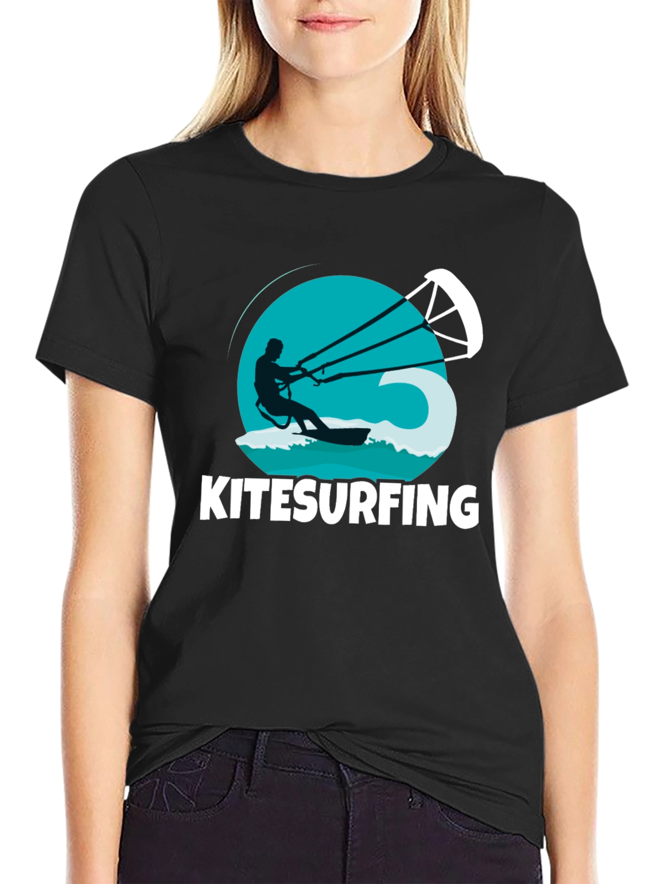 Kitesurfing T-Shirt: Black Graphic Tee
