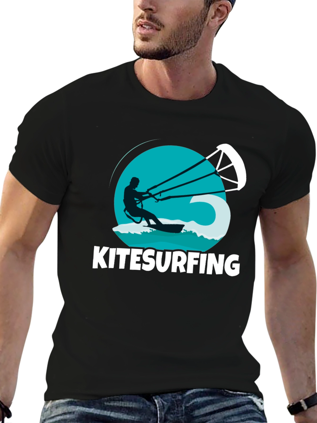 Kitesurfing T-Shirt: Black Graphic Tee