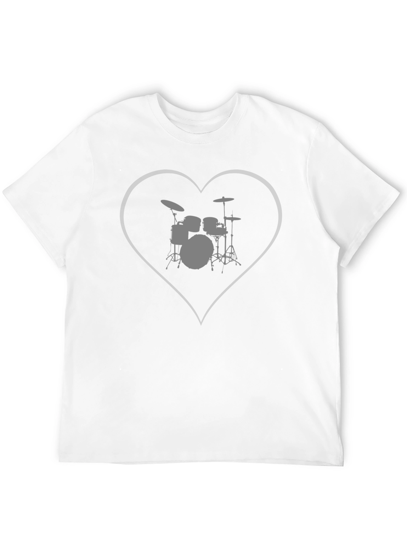 Drum Set Heart Graphic T-Shirt