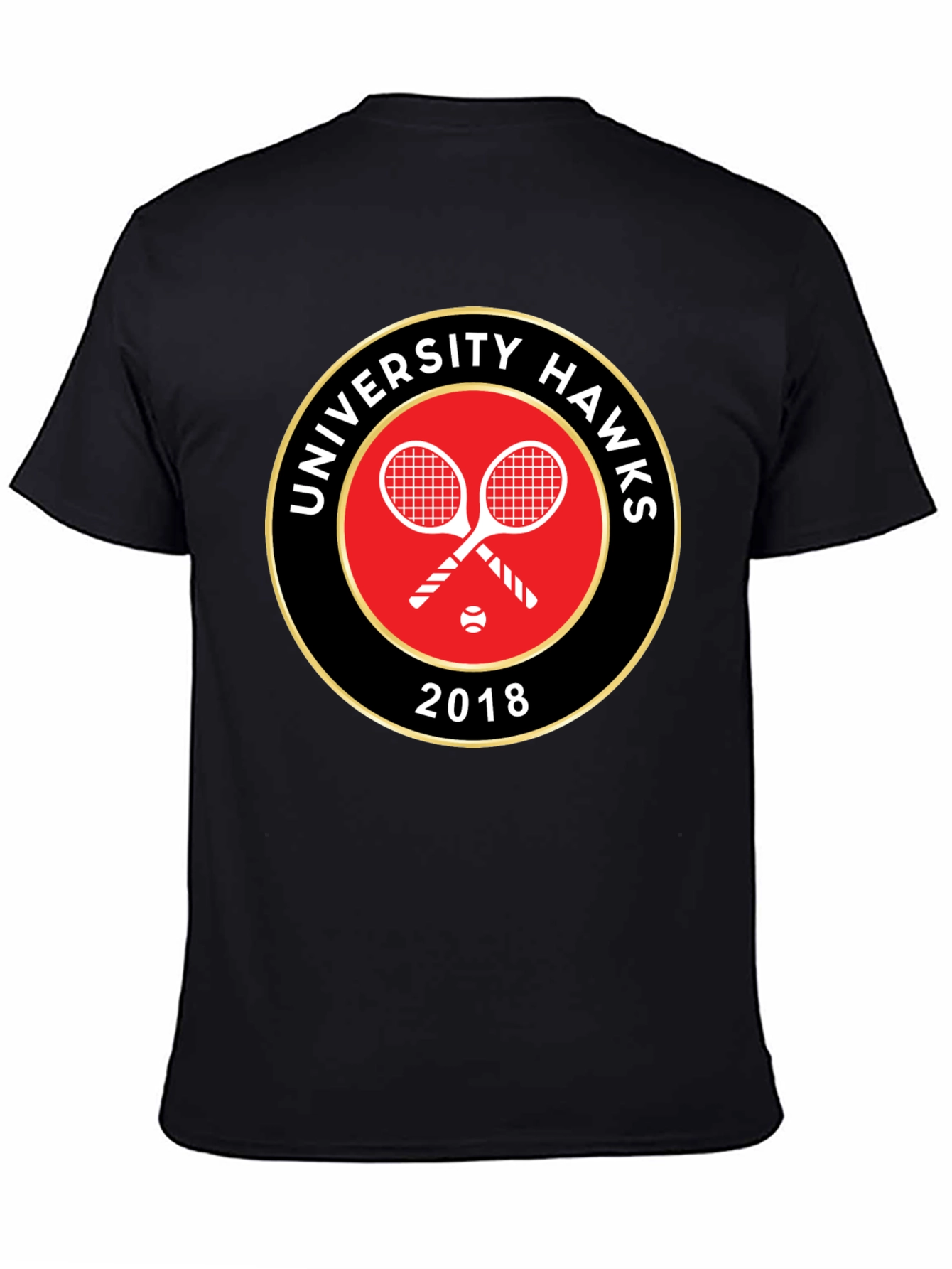 University Hawks Tennis 2018 Black T-Shirt