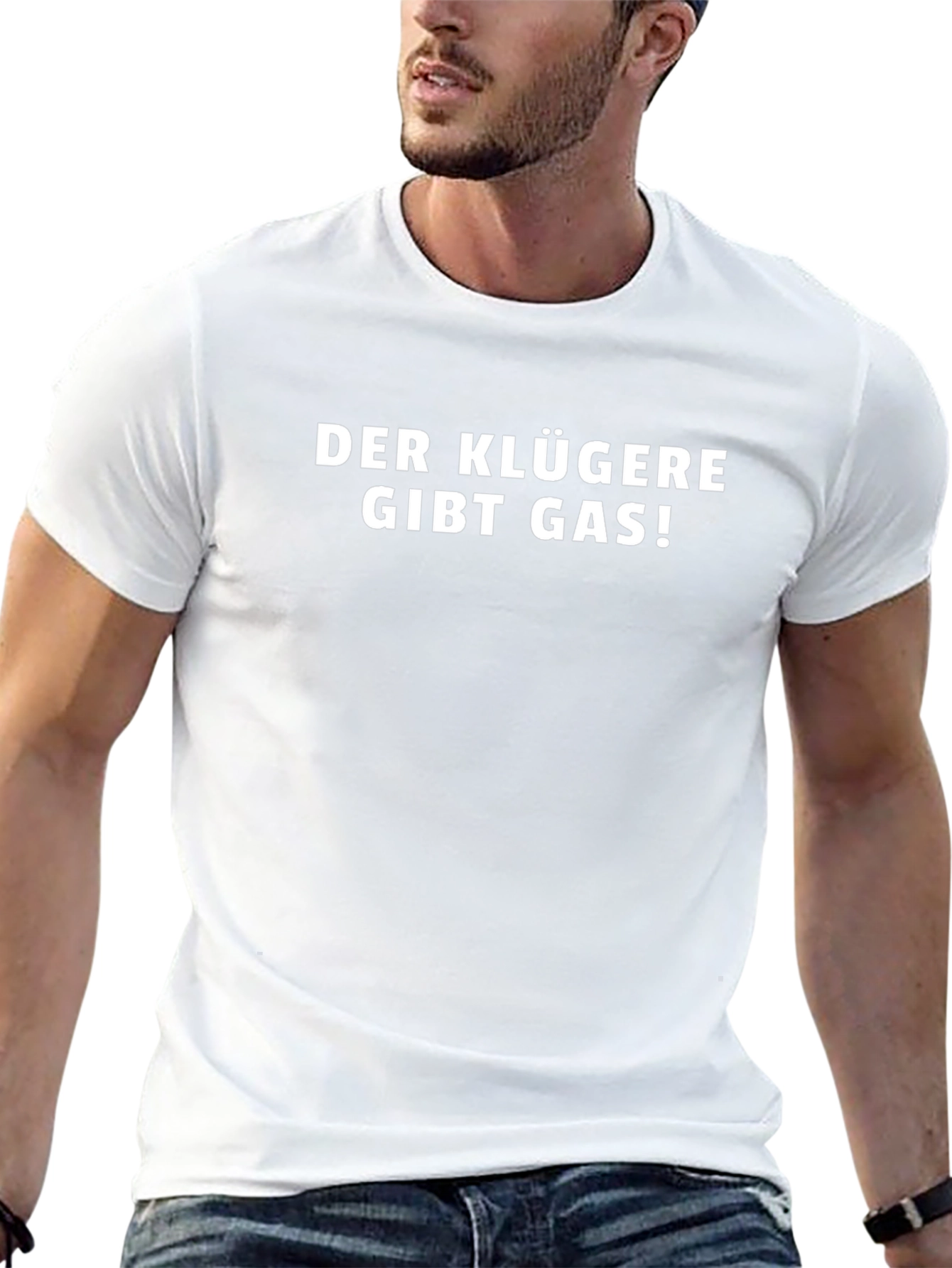 Mens Black T-Shirt - Der Klügere Gibt Gas!