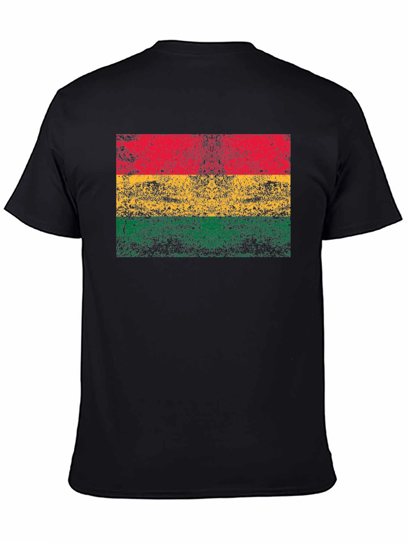 Rasta Flag Graphic T-Shirt - Black Crew Neck Tee