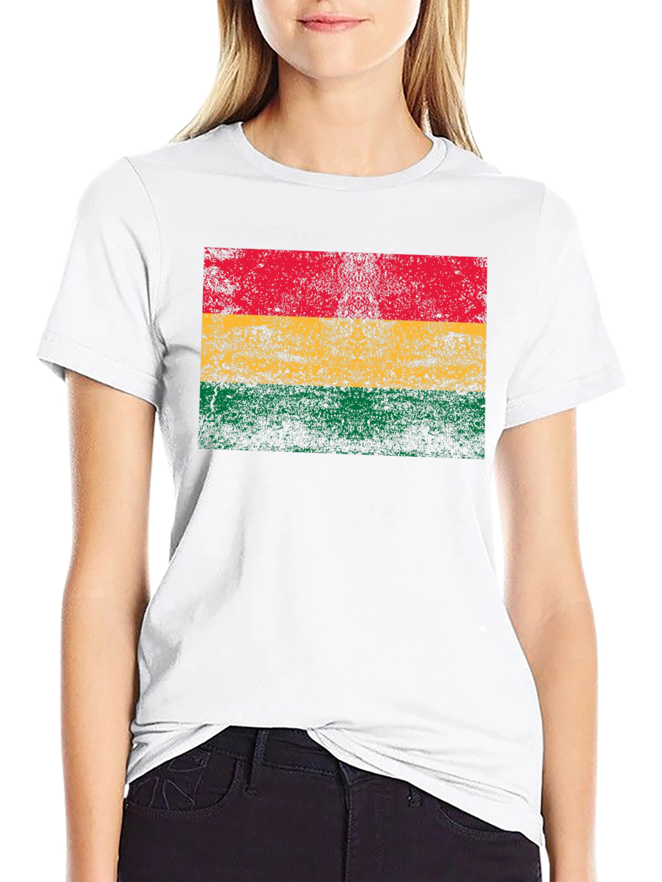 Rasta Flag Graphic T-Shirt - Black Crew Neck Tee