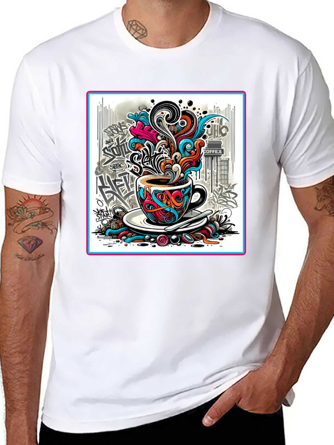 Artistic Coffee Graffiti Tee