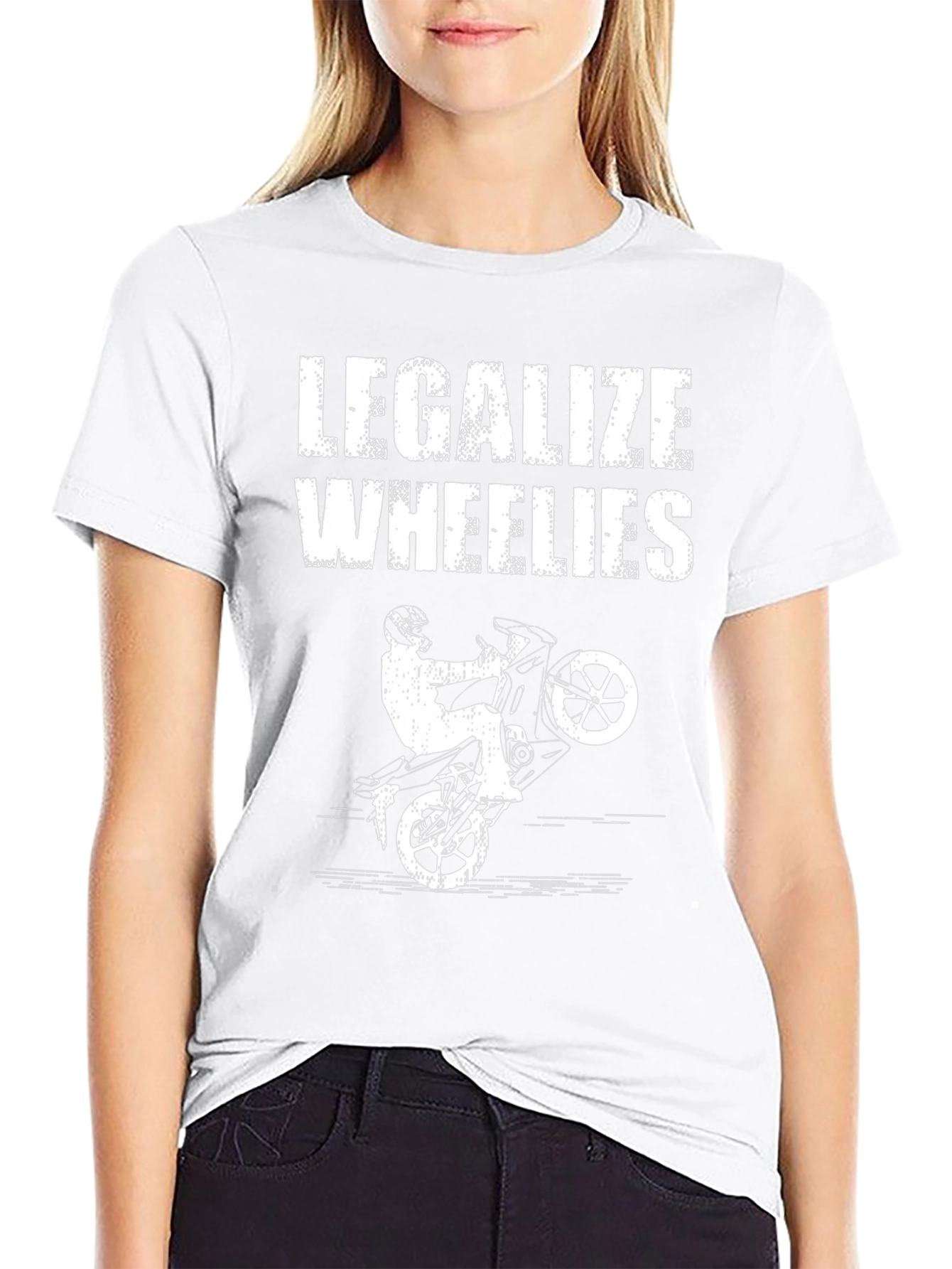 Legalize Wheelies Graphic Tee - Motorcycle Stunt Shirt
