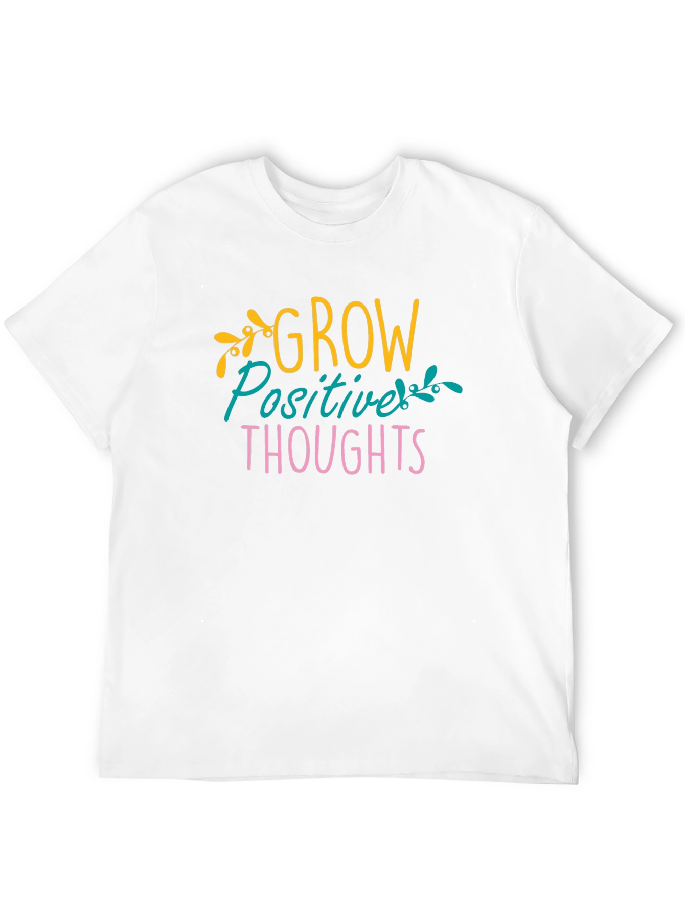Grow Positive Thoughts Black Graphic Tee