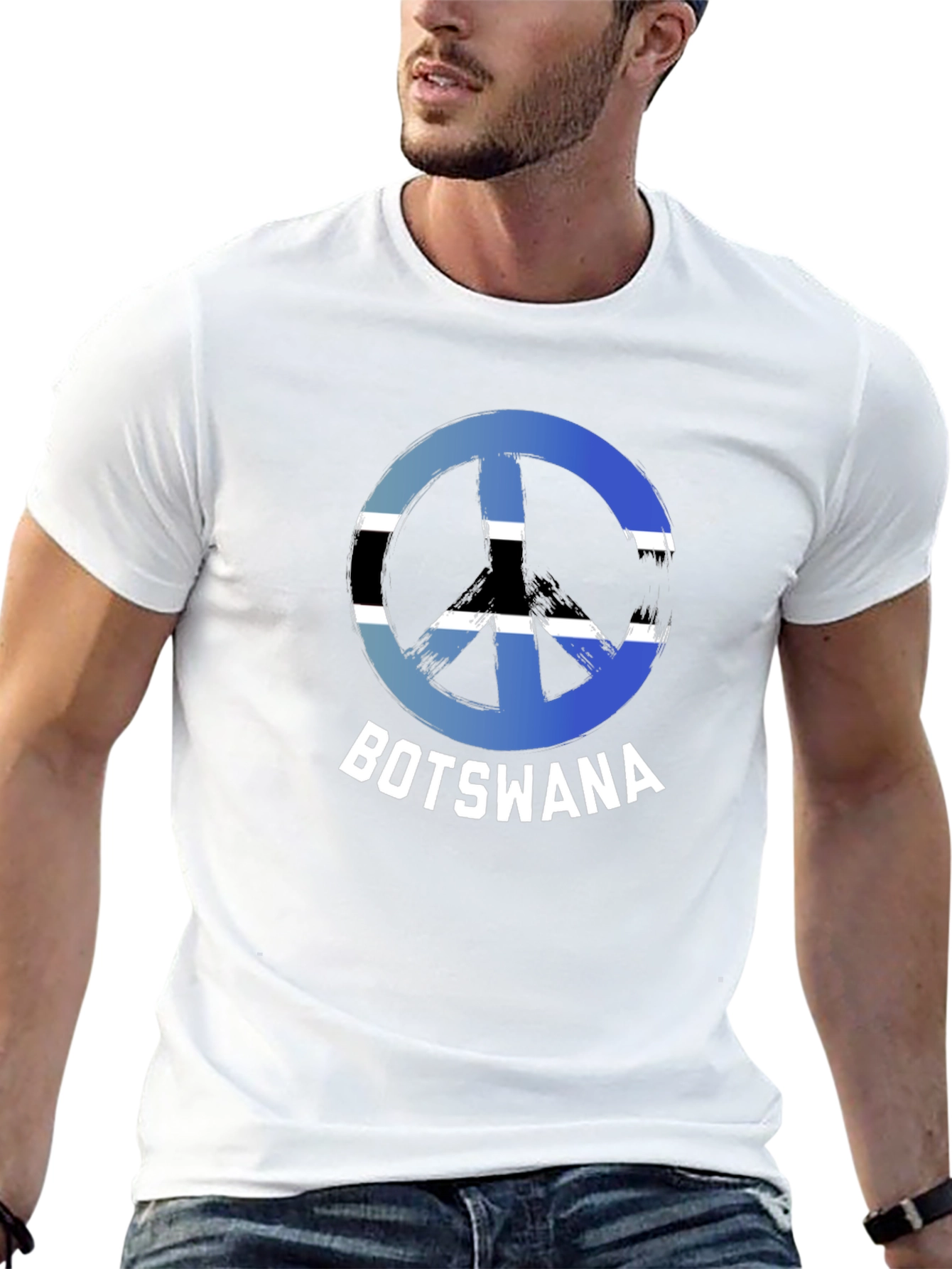 Botswana Peace Sign T-Shirt - Black
