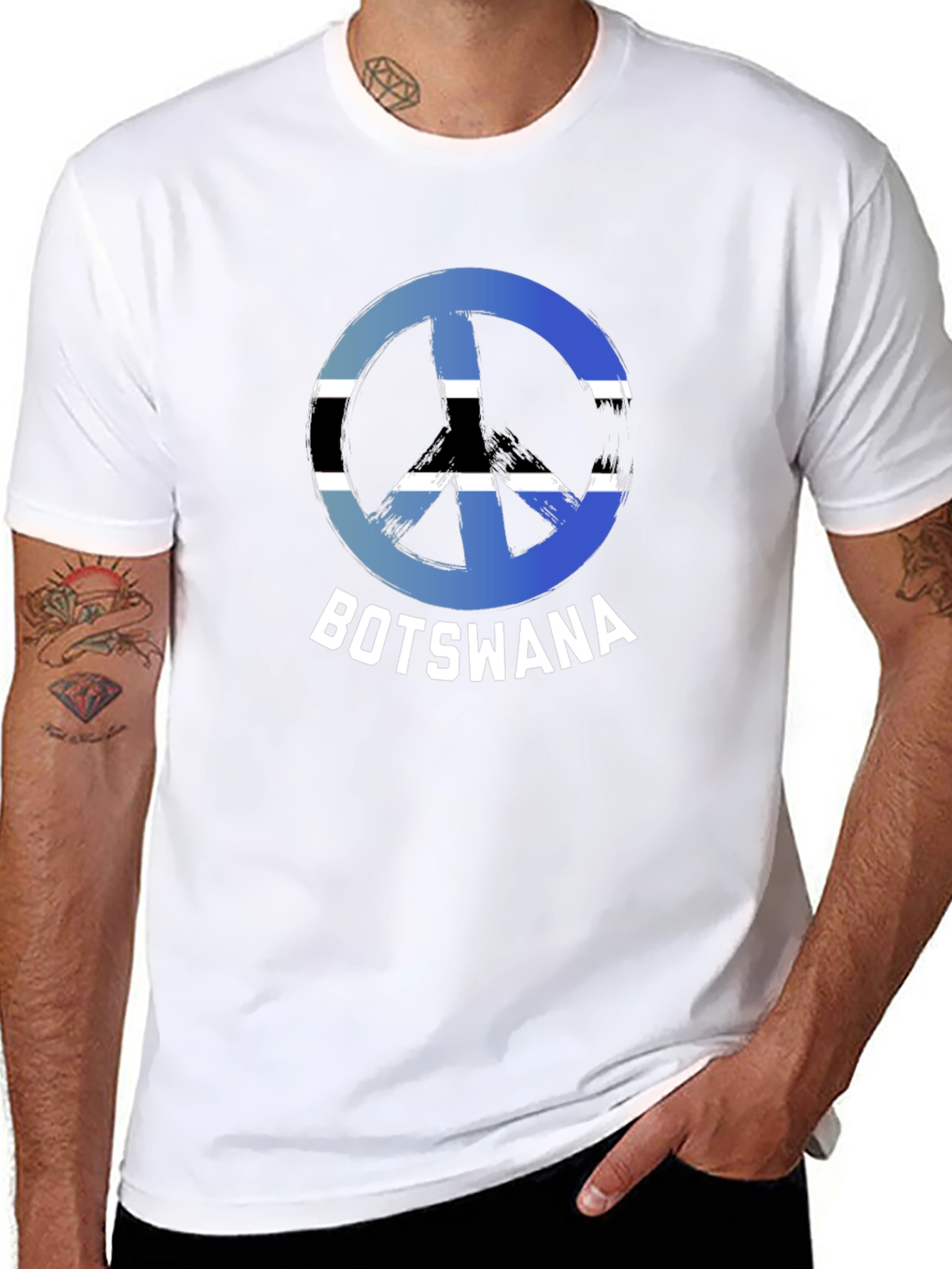 Botswana Peace Sign T-Shirt - Black