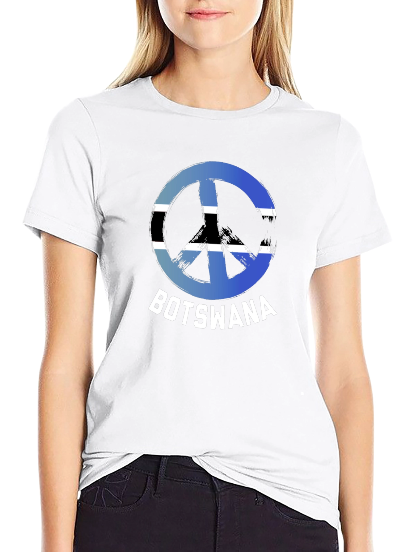 Botswana Peace Sign T-Shirt - Black