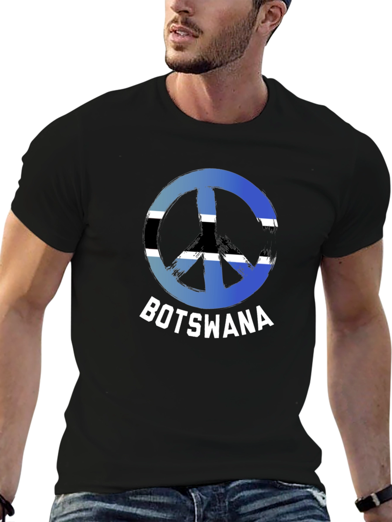 Botswana Peace Sign T-Shirt - Black