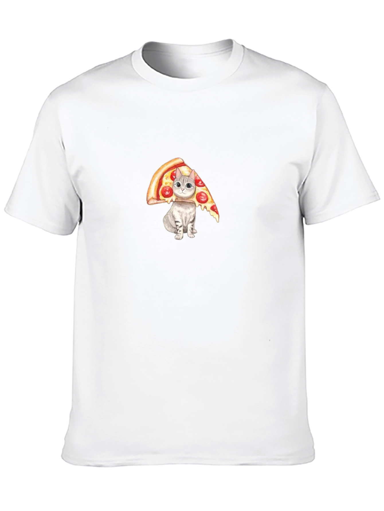 Pizza Cat Graphic Tee - Funny Novelty T-Shirt