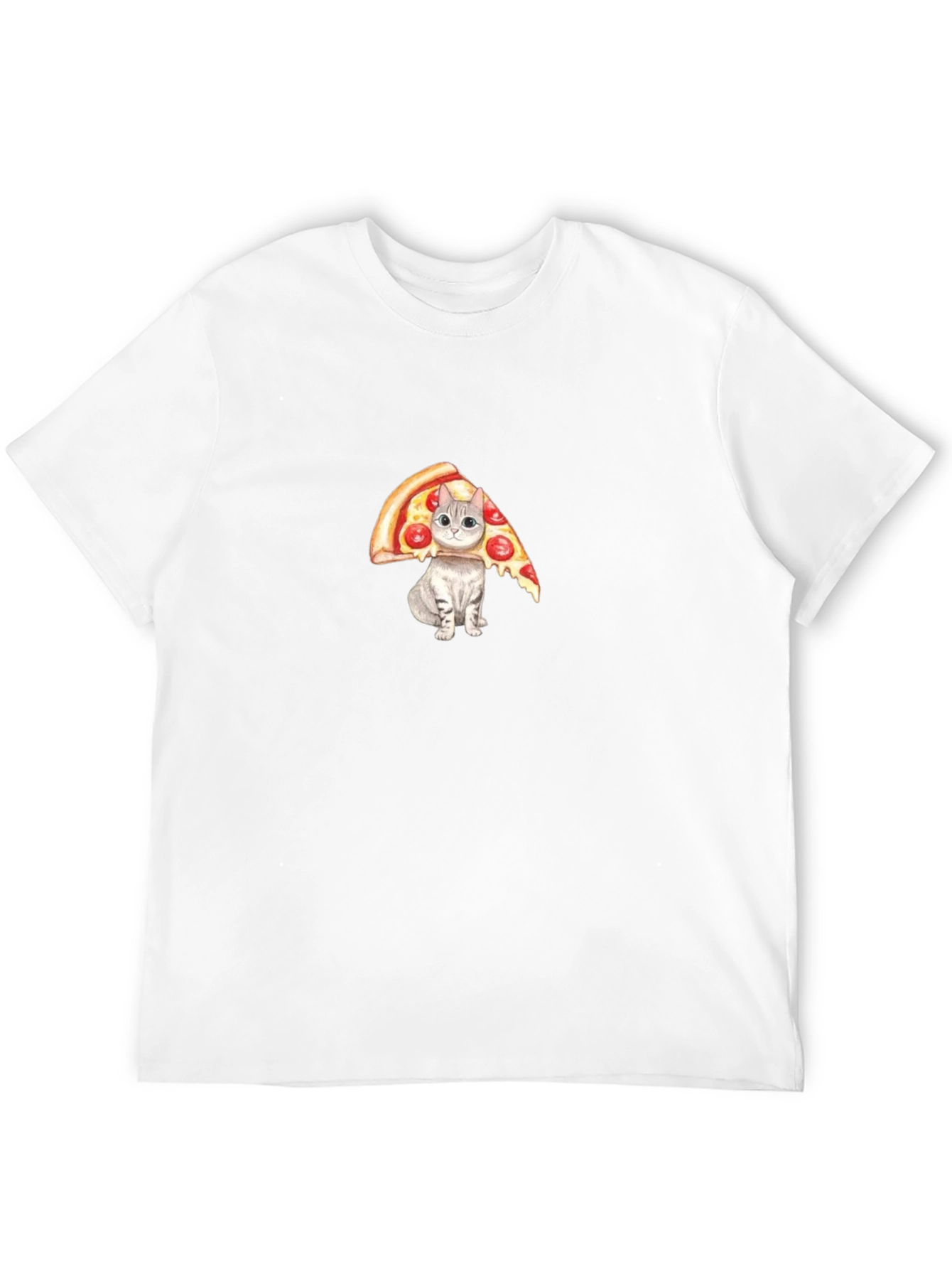 Pizza Cat Graphic Tee - Funny Novelty T-Shirt