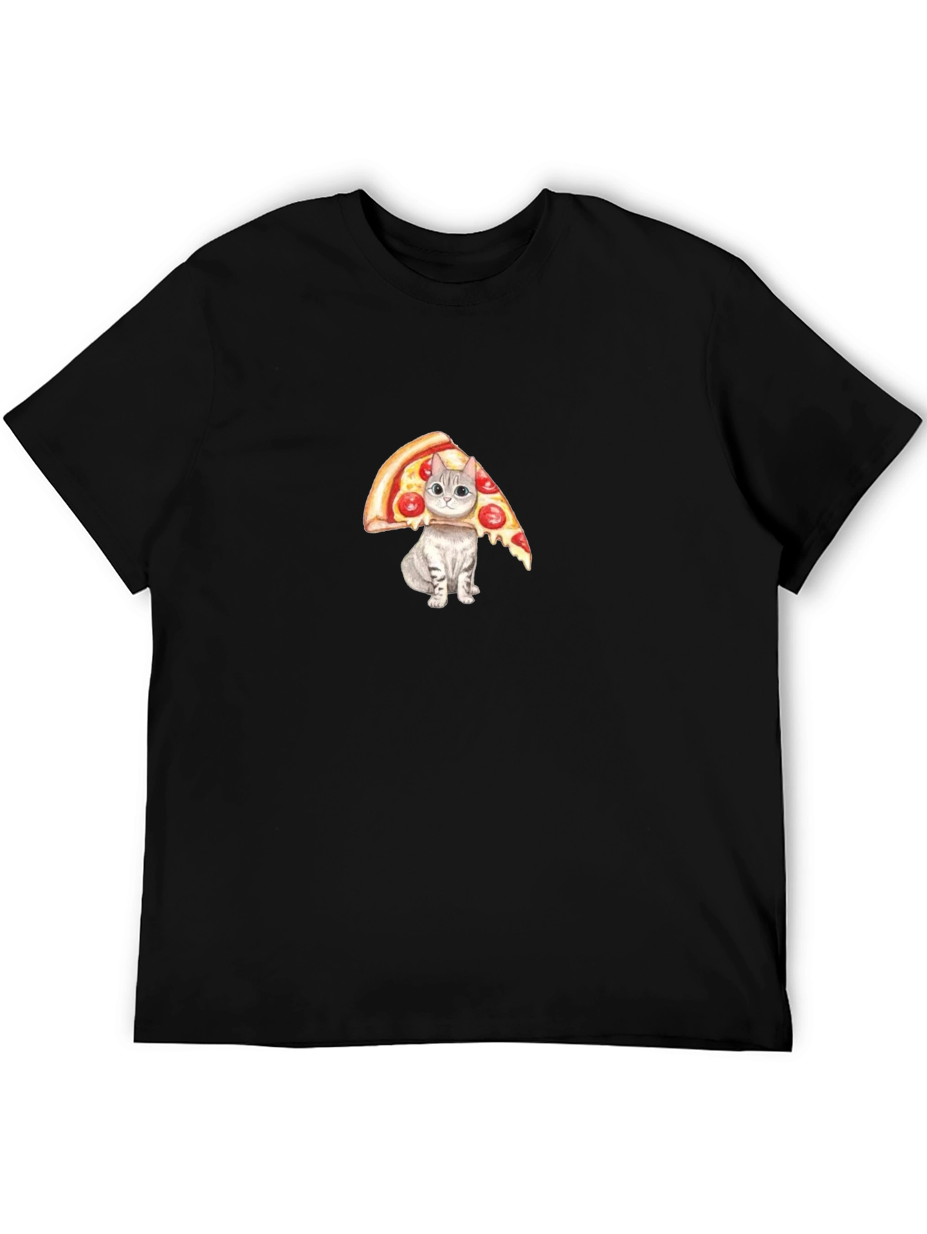 Pizza Cat Graphic Tee - Funny Novelty T-Shirt