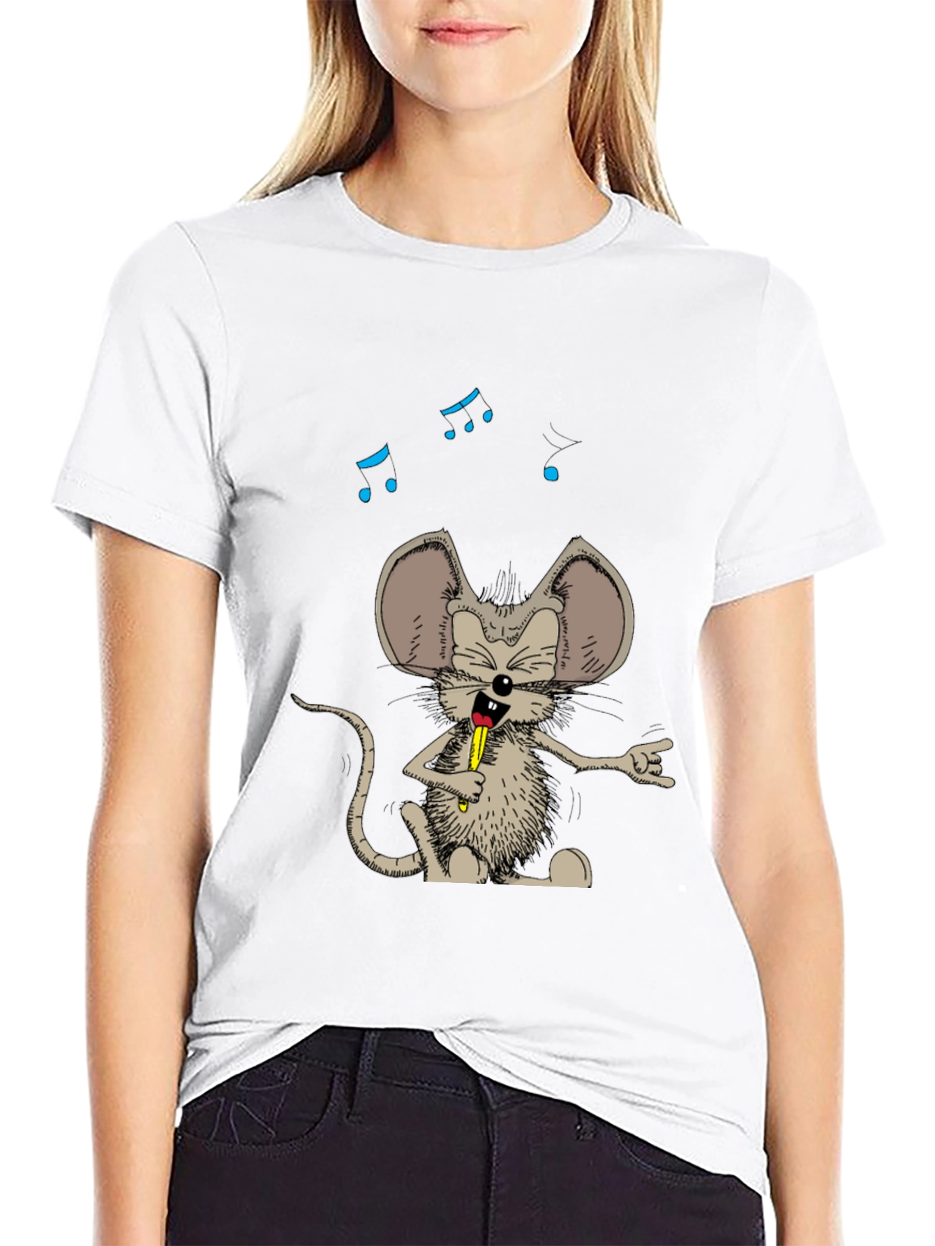 Rock On Rat Graphic Tee - Cool Cartoon Style