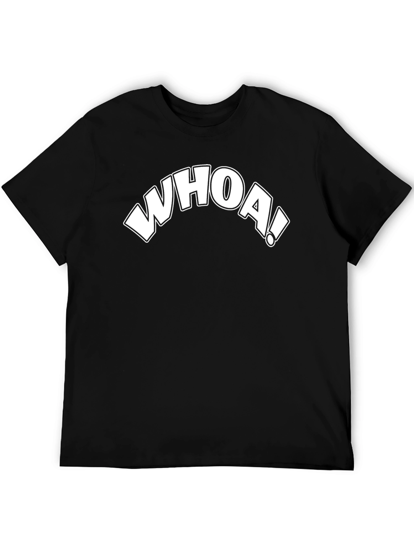 Whoa! Graphic Print Black T-Shirt - Cool Casual Tee