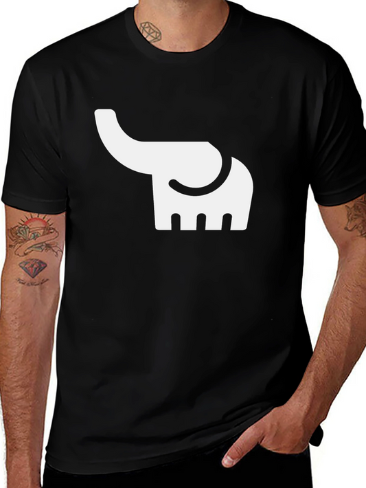 Elephant Graphic Tee - Black Cotton Casual