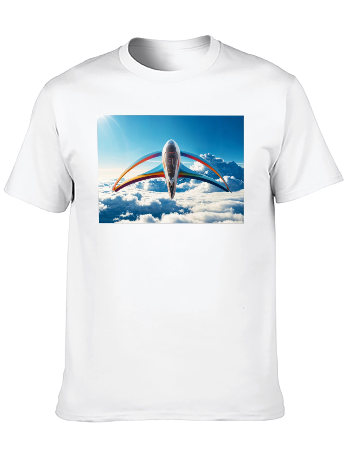 Futuristic Plane Graphic T-Shirt