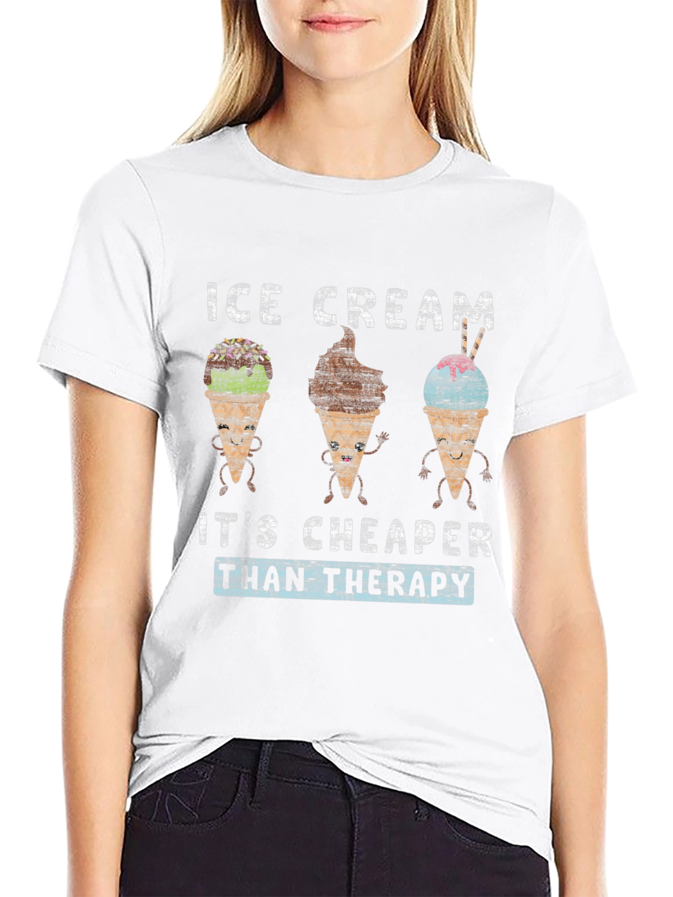 Ice Cream Cheaper Than Therapy Graphic Tee