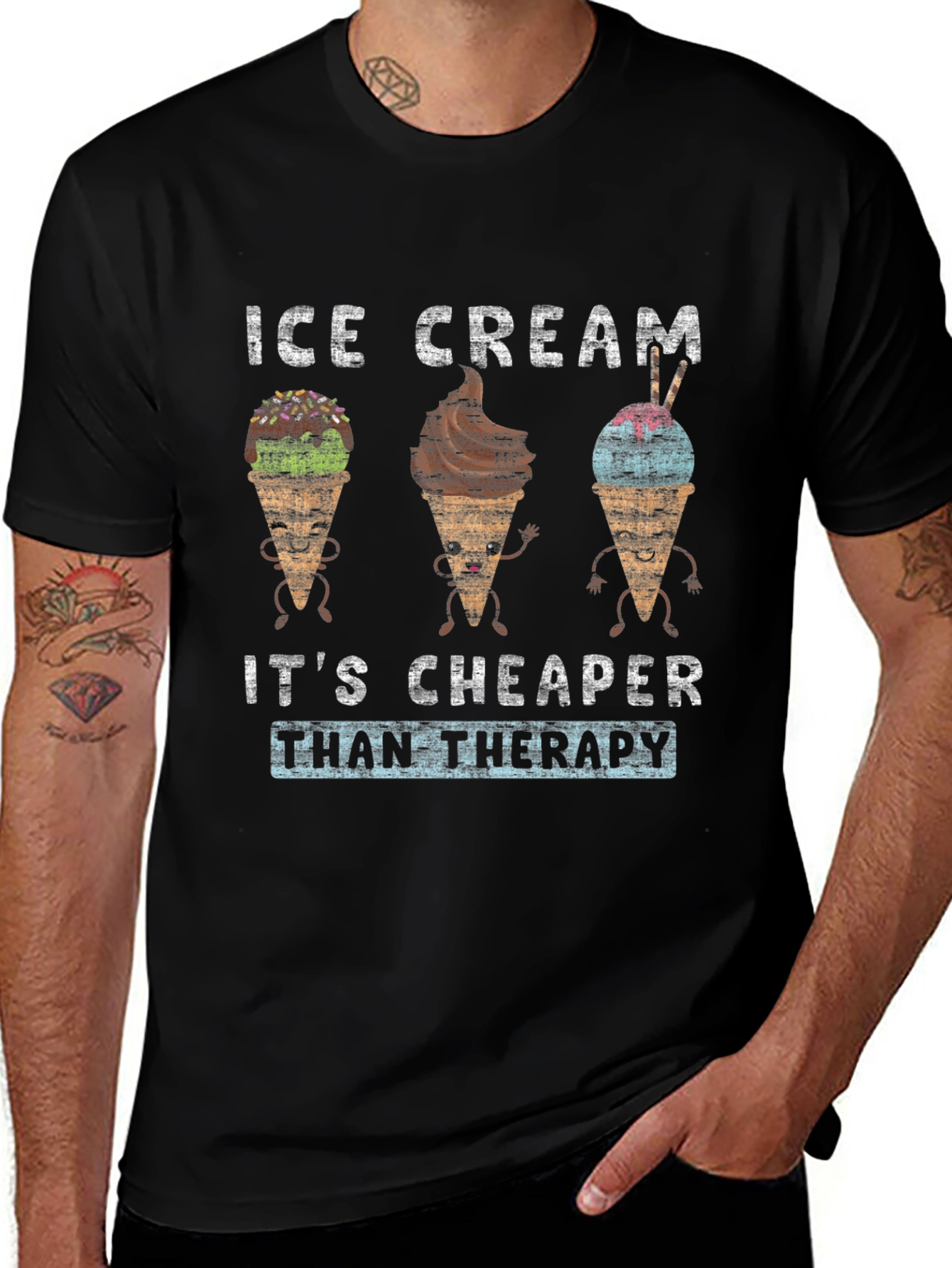 Ice Cream Cheaper Than Therapy Graphic Tee