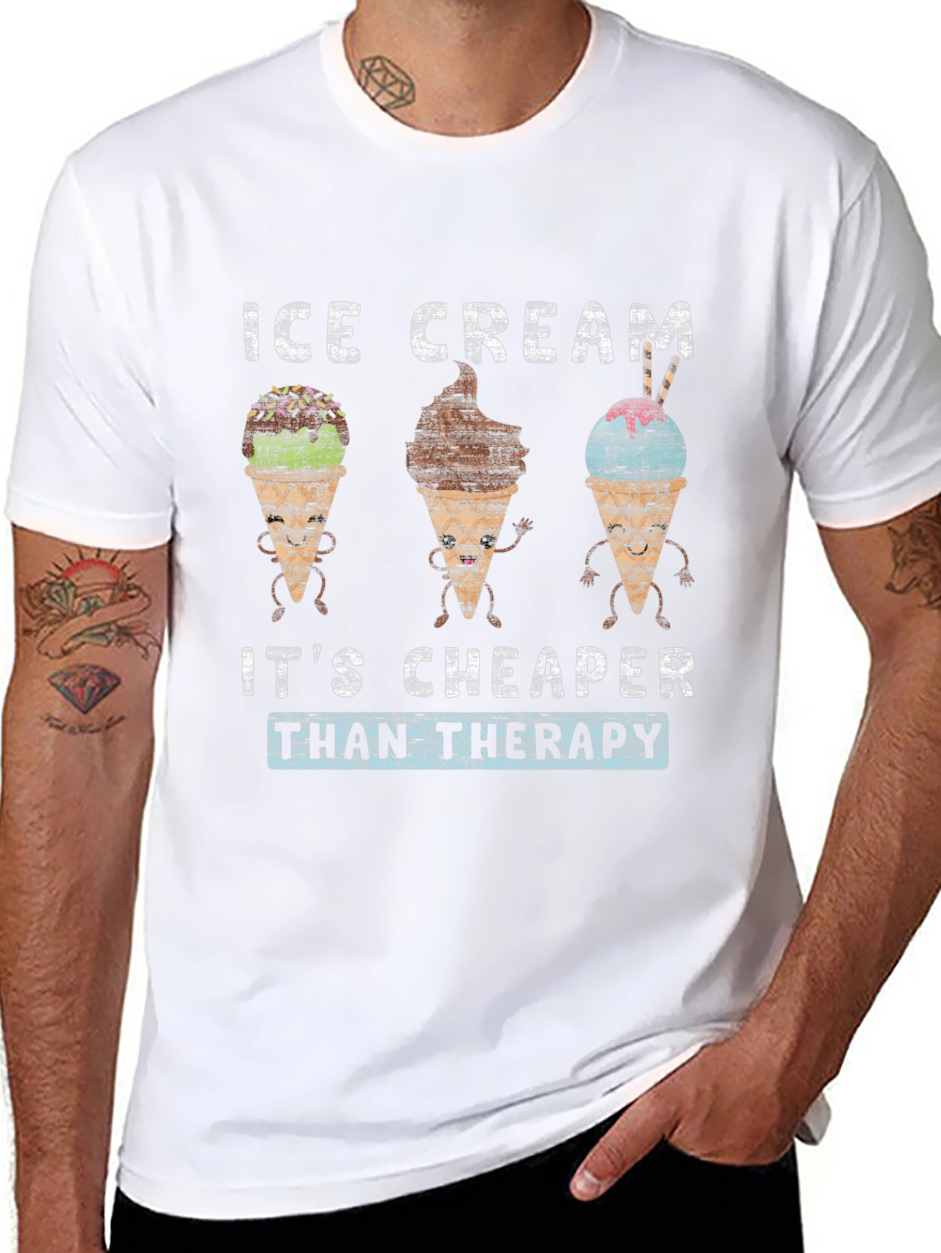 Ice Cream Cheaper Than Therapy Graphic Tee