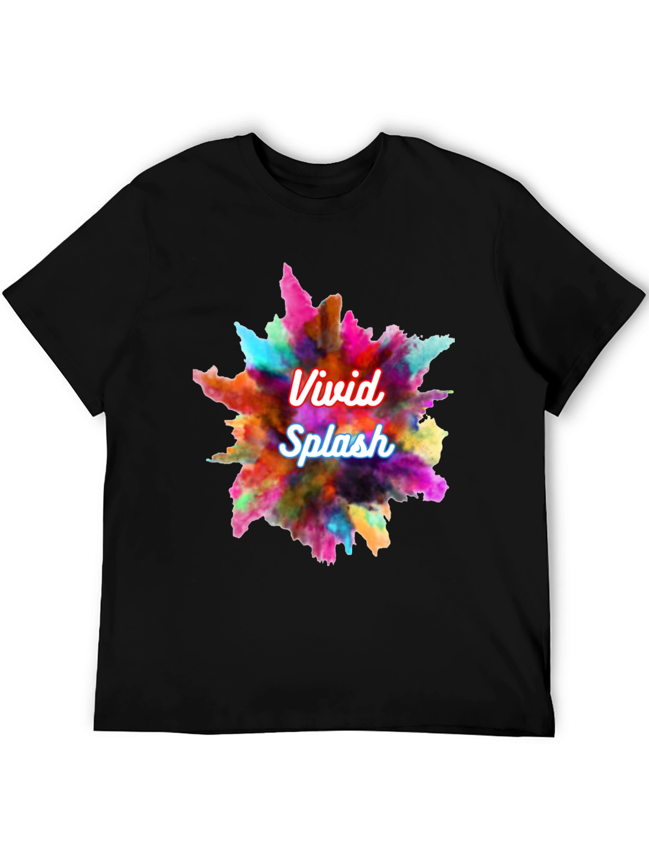 Vivid Splash Graphic T-Shirt - Black Crew Neck