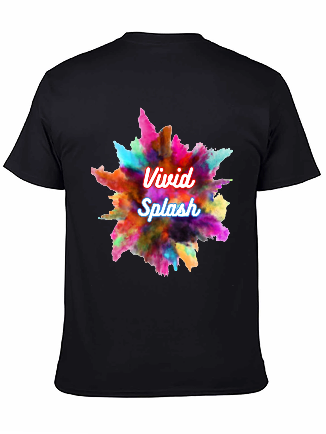 Vivid Splash Graphic T-Shirt - Black Crew Neck
