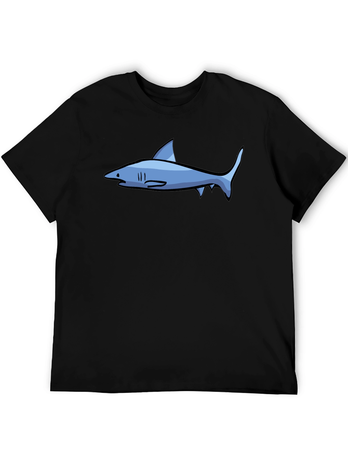 Shark Graphic Tee - Casual Black T-Shirt