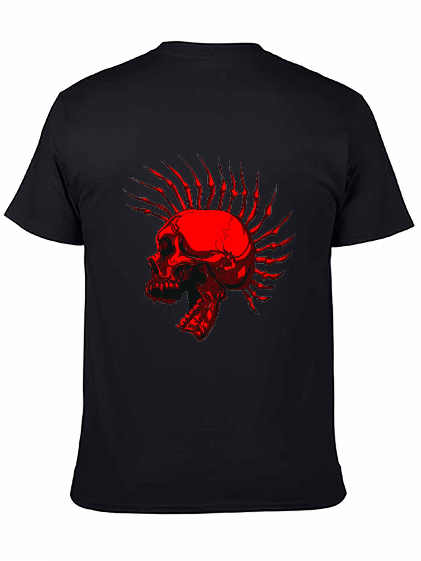 Skull Mohawk Graphic T-Shirt - Edgy Style