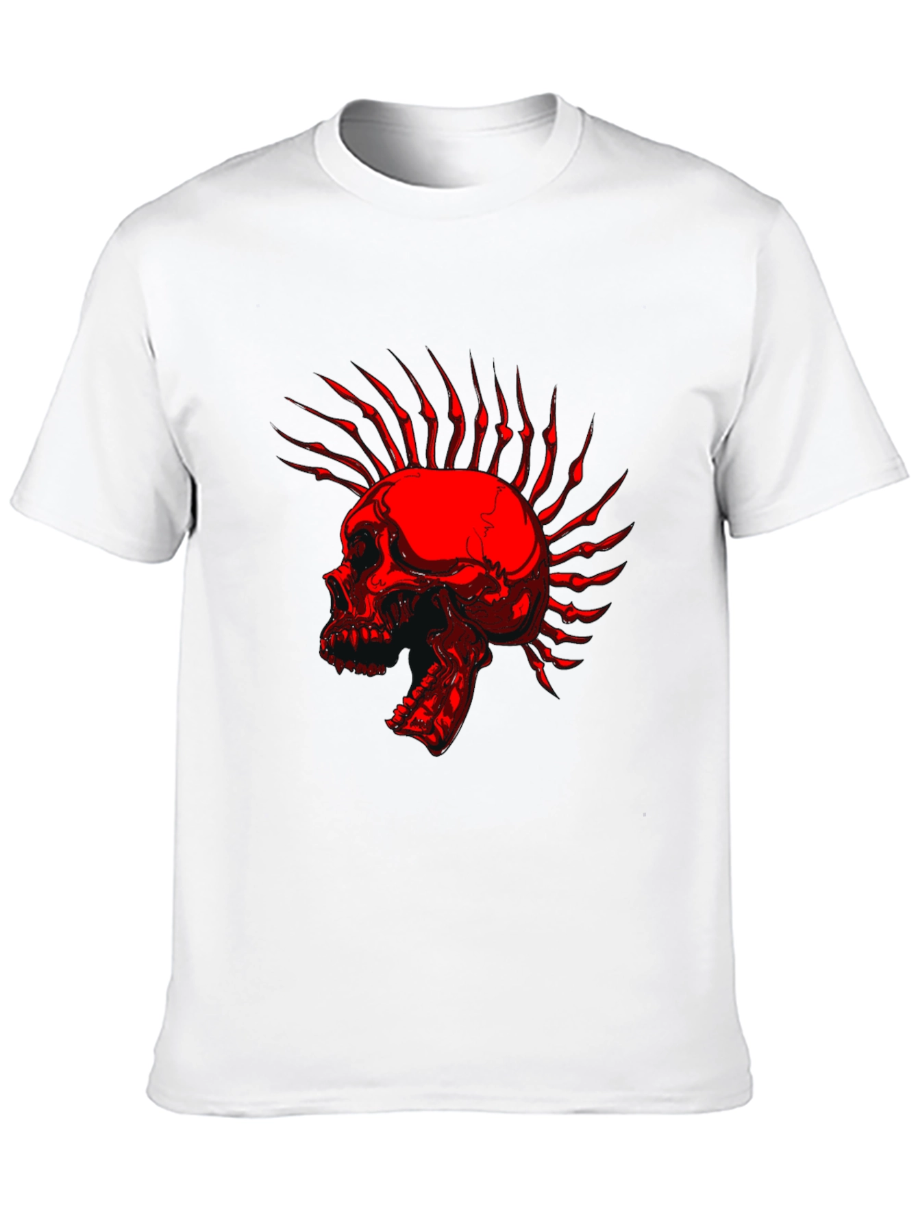 Skull Mohawk Graphic T-Shirt - Edgy Style