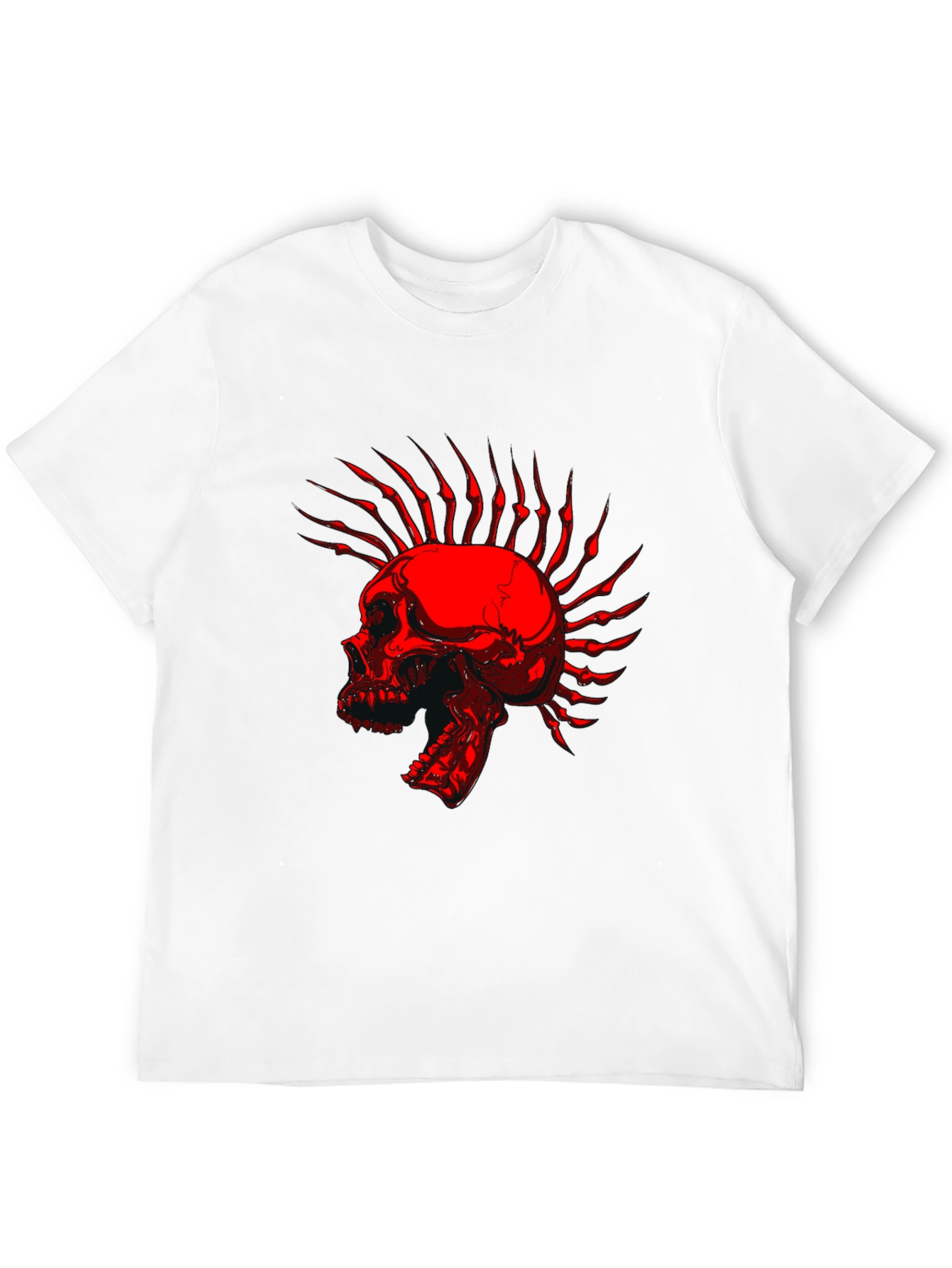 Skull Mohawk Graphic T-Shirt - Edgy Style