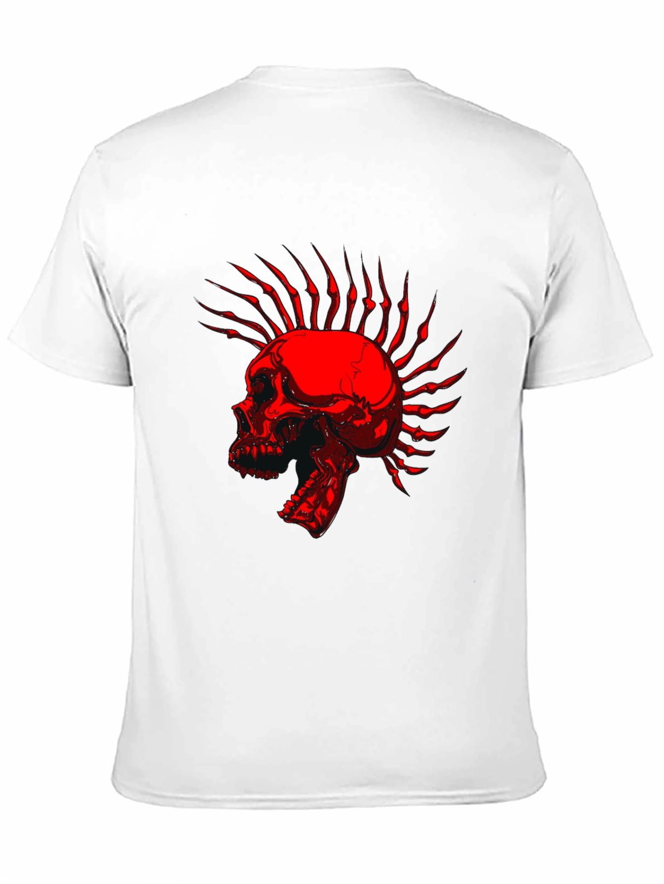 Skull Mohawk Graphic T-Shirt - Edgy Style