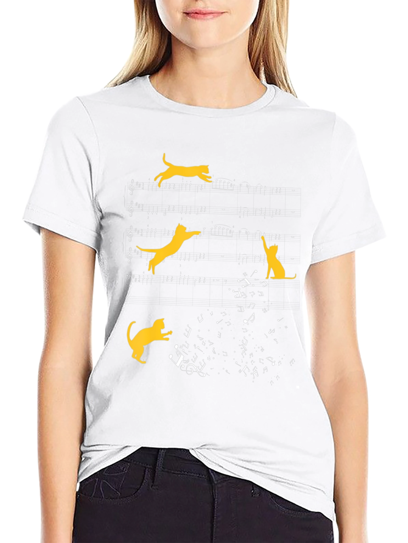 Musical Cats Graphic Tee - Black